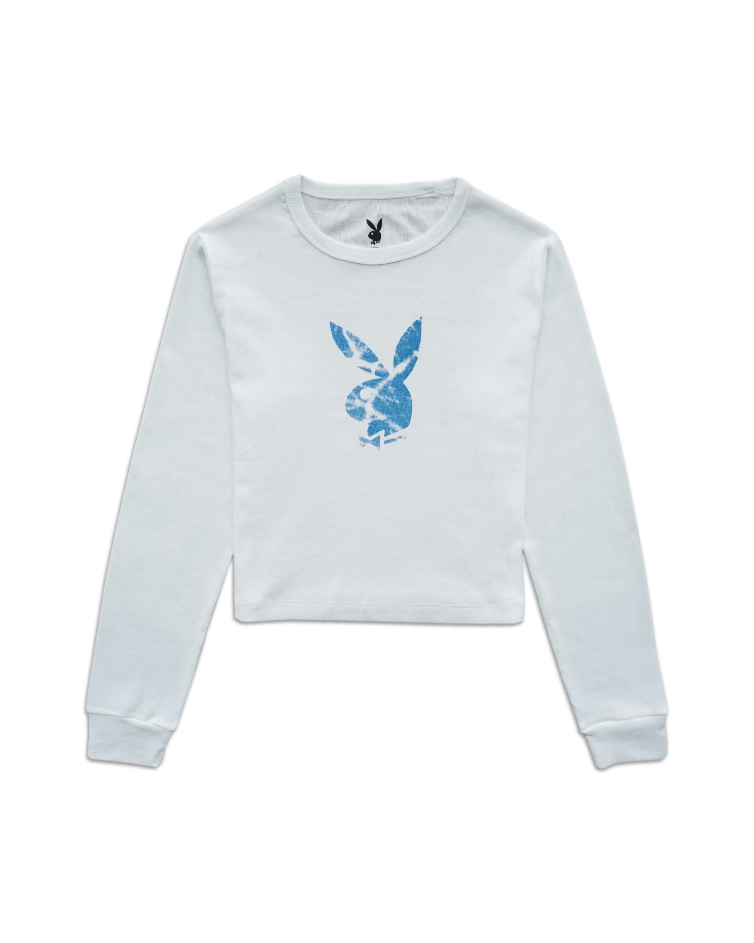 PLAYBOY BLUE CRUSH LOGO L/S CROP TEE