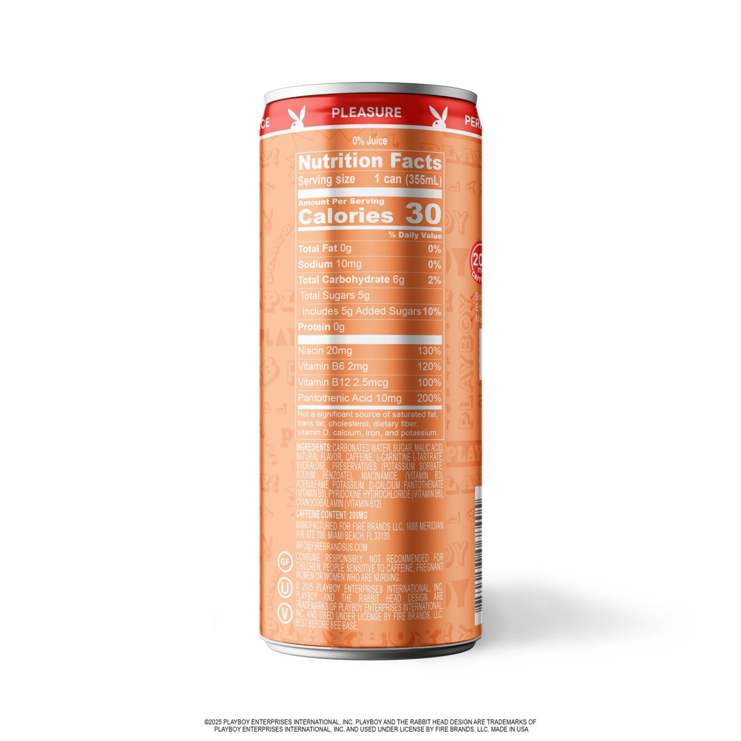 Can with nutritional facts label on a white background