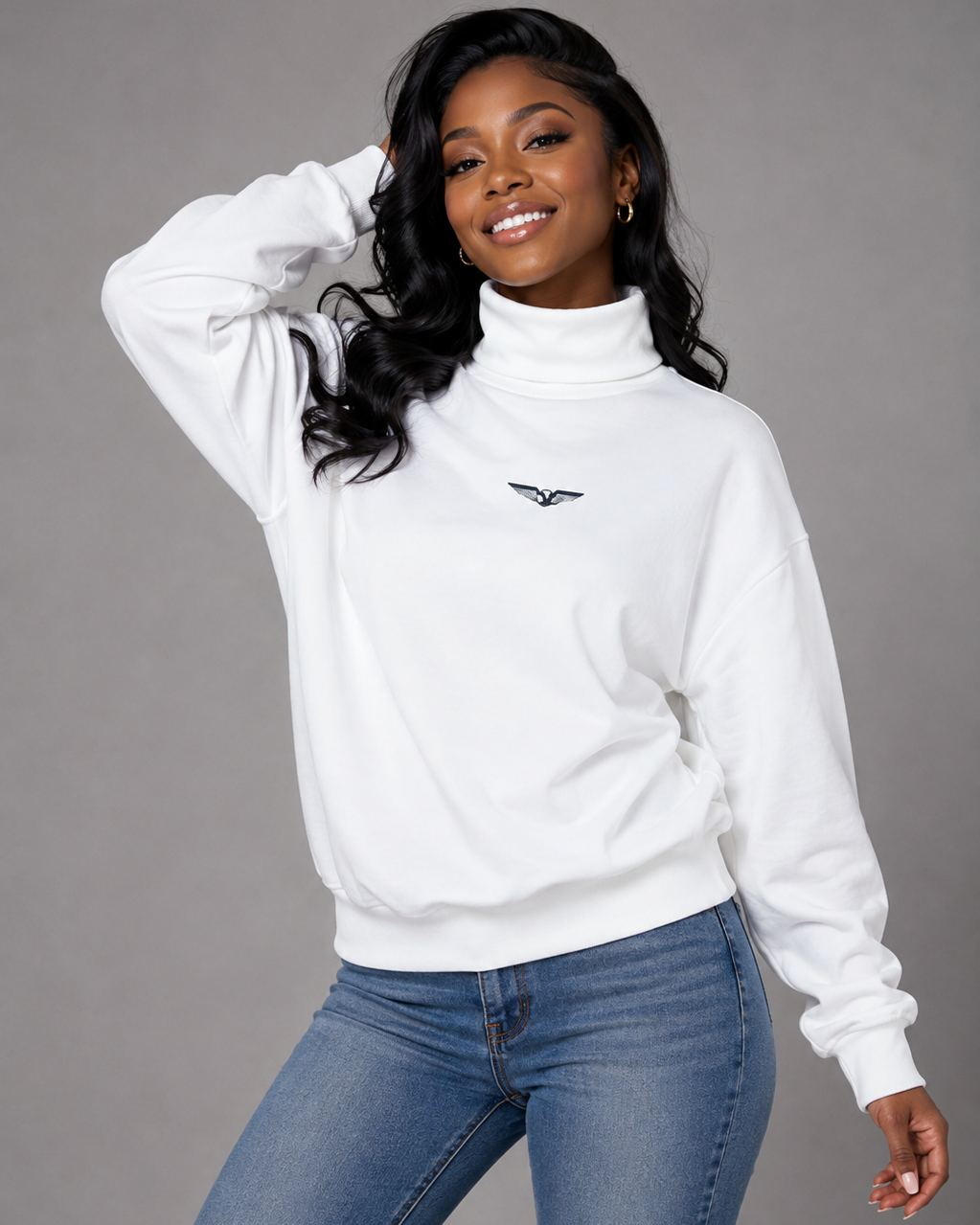 Playboy Aviation Wings High Neck Sweatshirt