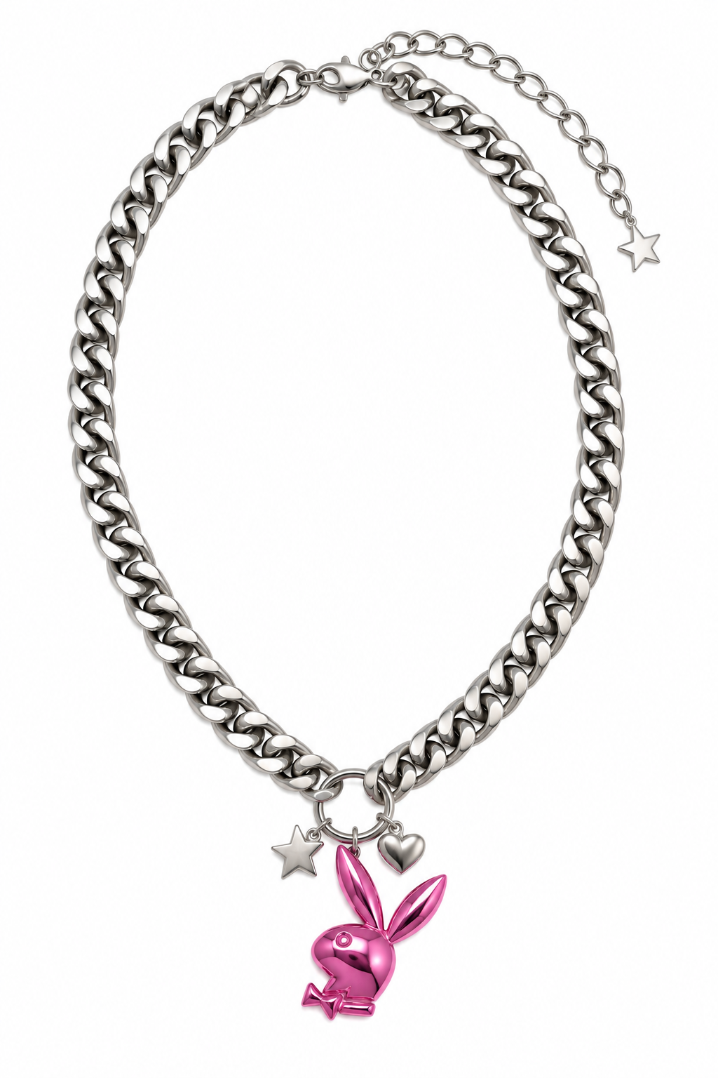 3D Playboy Rabbit Head Necklace