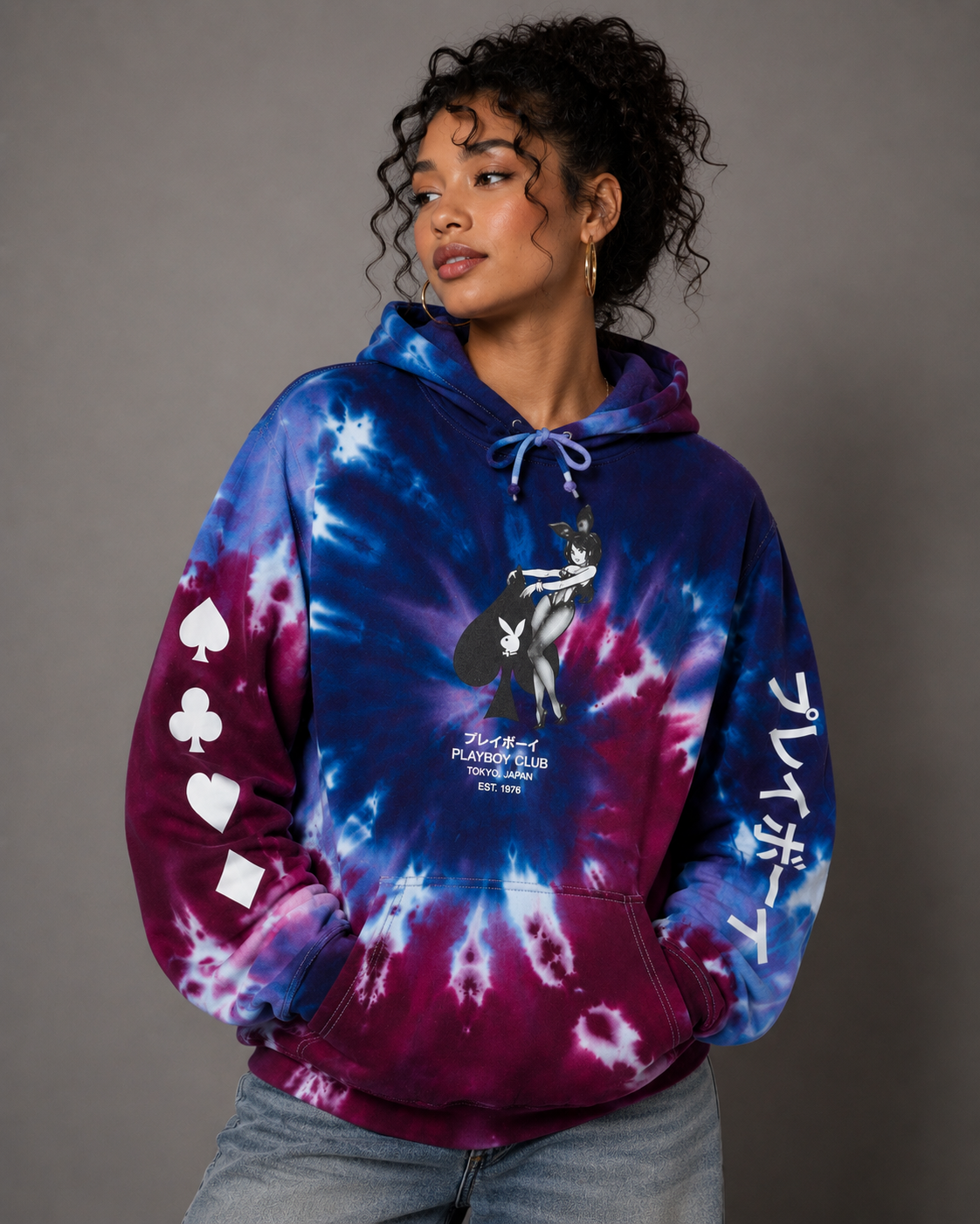 Playboy Ace of Spades Tie Dye Hoodie