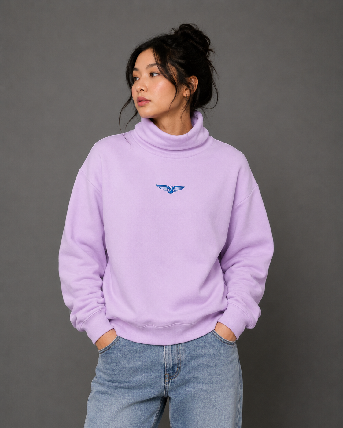 Playboy Aviation Wings High Neck Sweatshirt