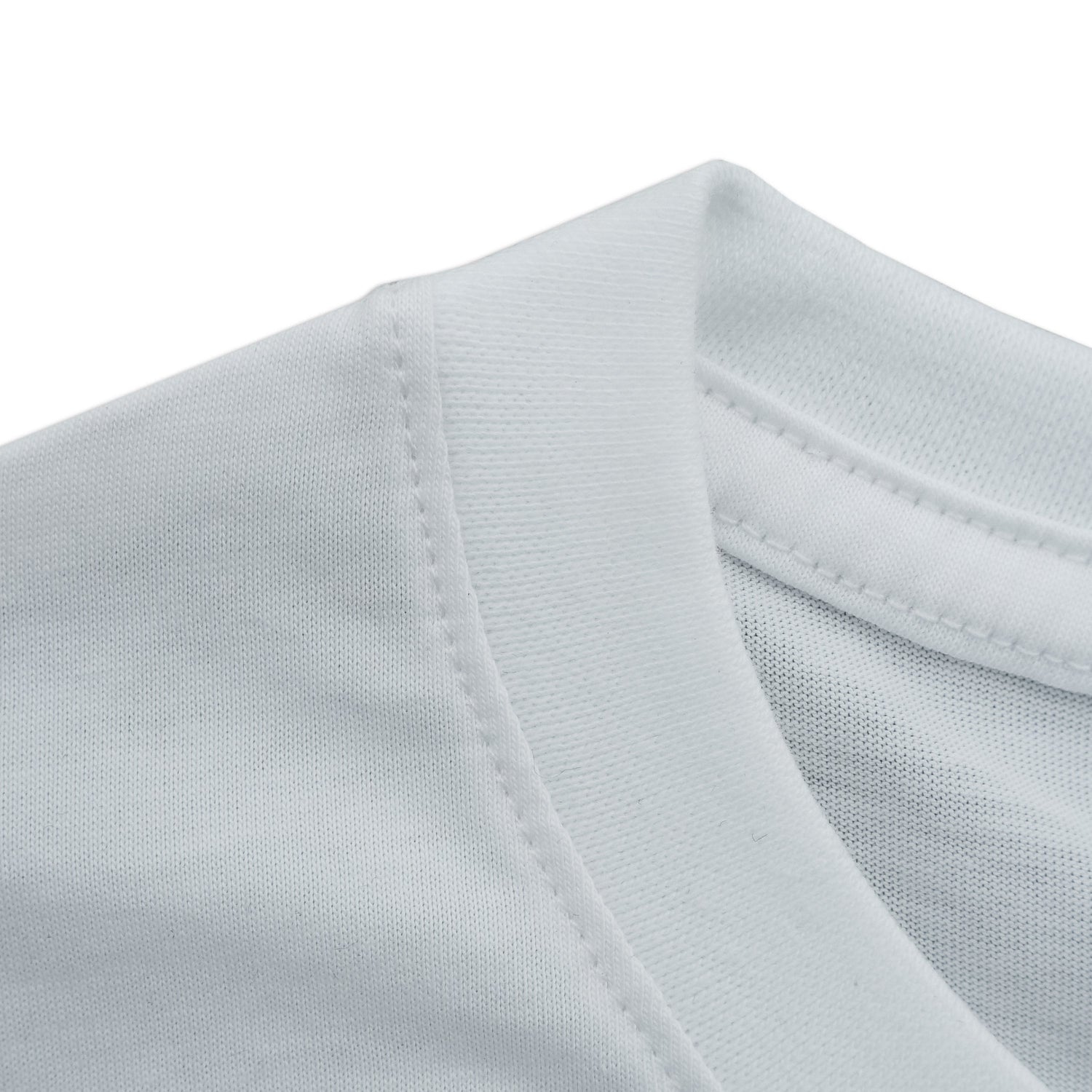 Close-up of a light gray shirt with a collar on a white background
