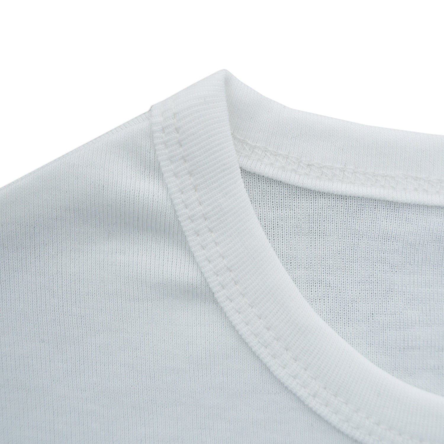 Close-up of a light gray t-shirt with a collar on a white background