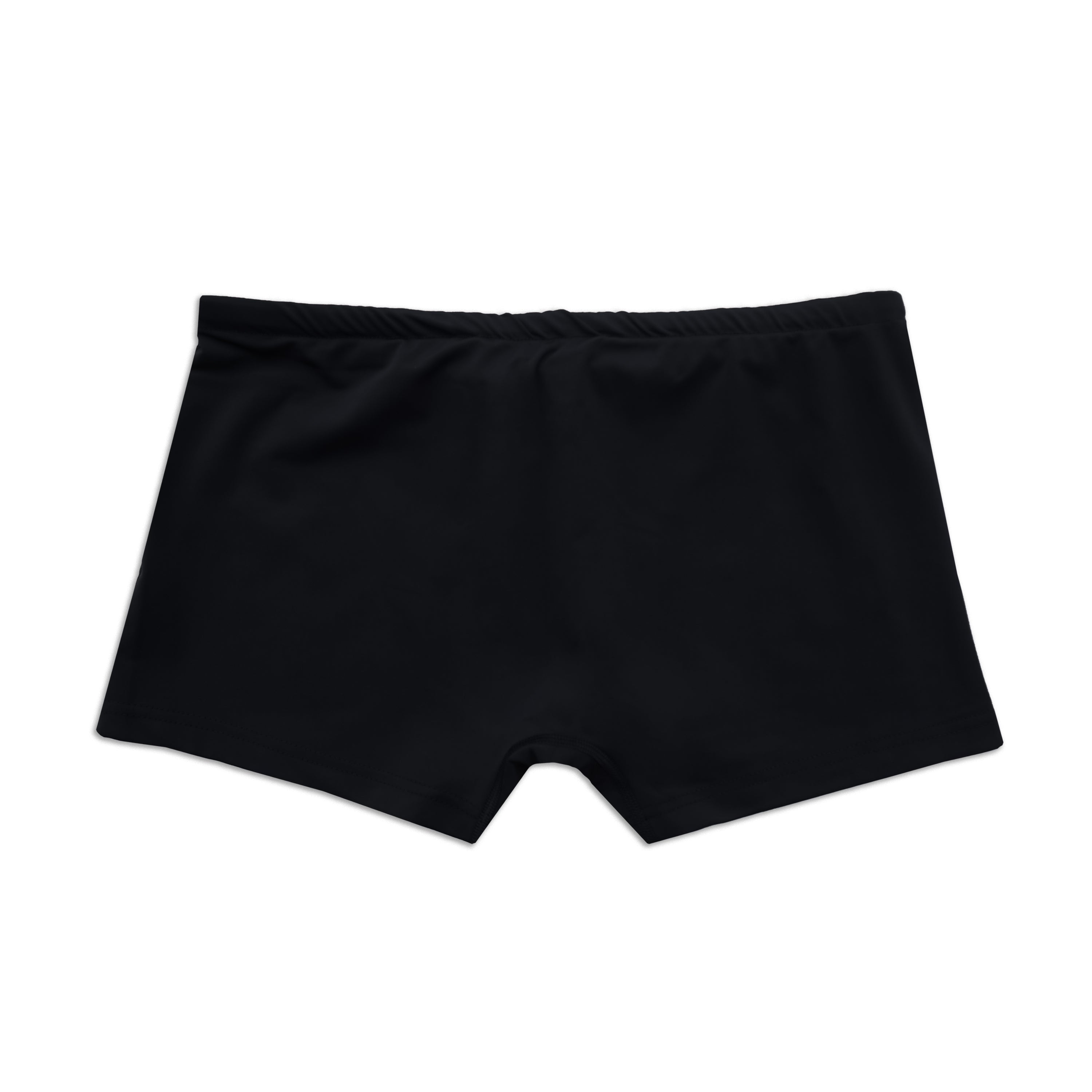 Black boxer briefs shown flat against a solid white background.