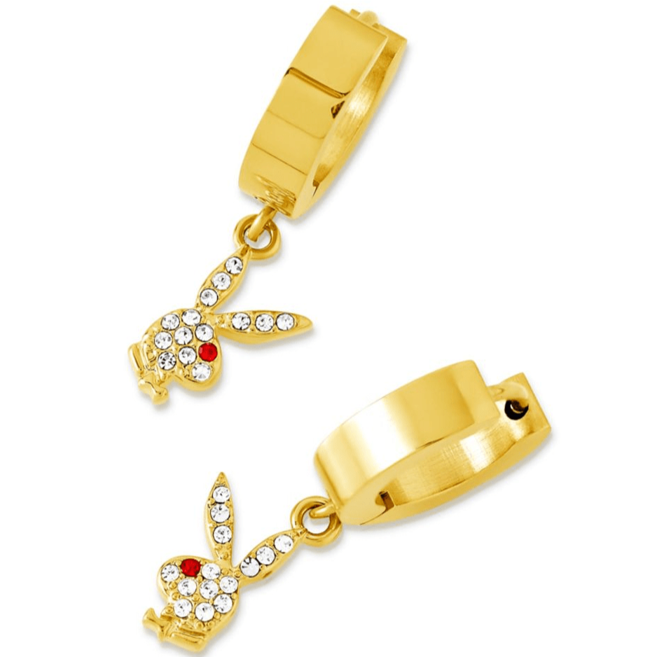 Bunny Huggie Hoop and Dangling Charm Earring - Playboy