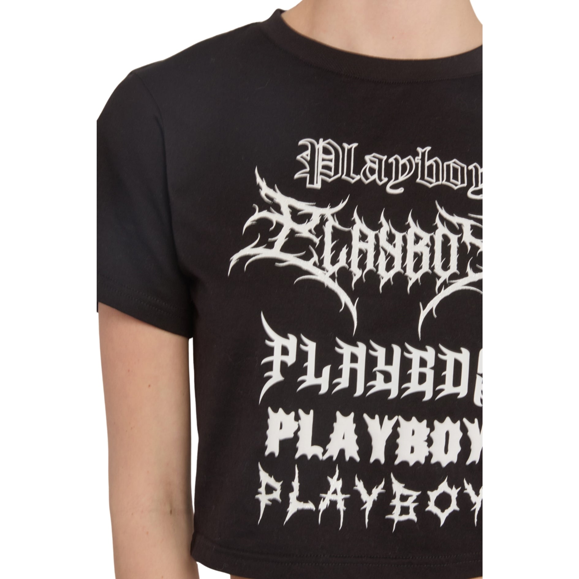 Graffiti "Playboy" Font Cropped Tee - Playboy