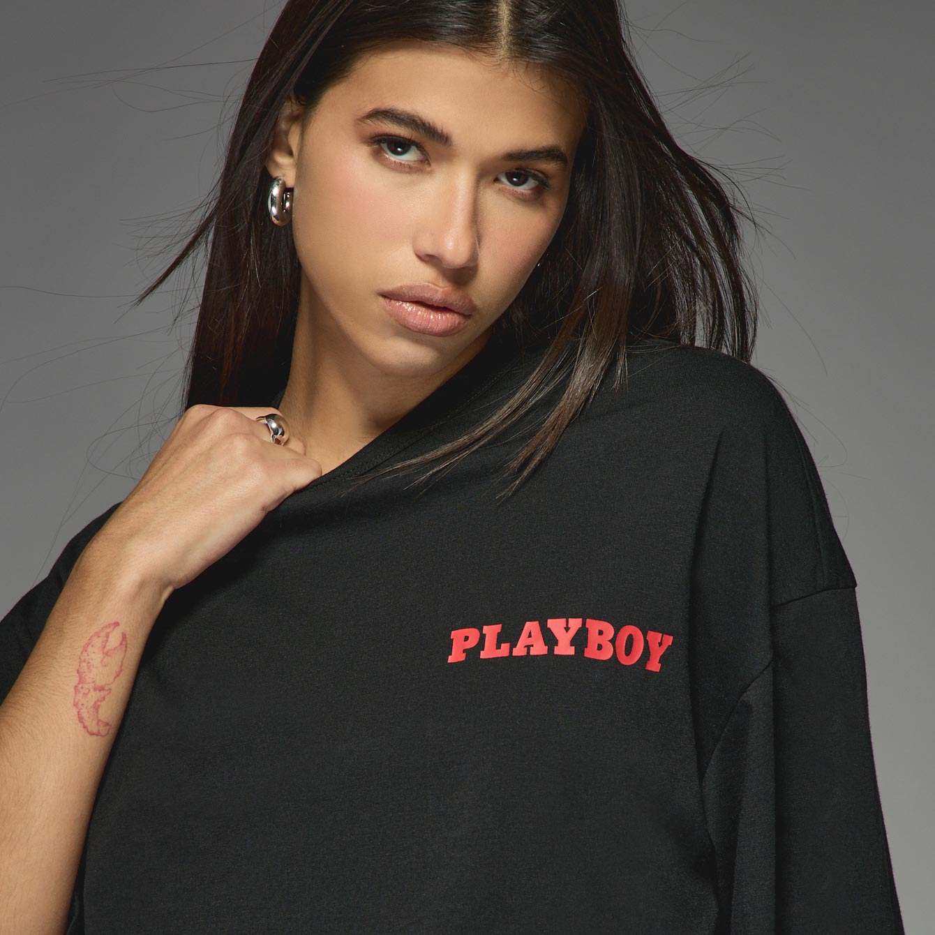Missguided - Oct 2014 Cover Oversized Boxy Tee - Playboy