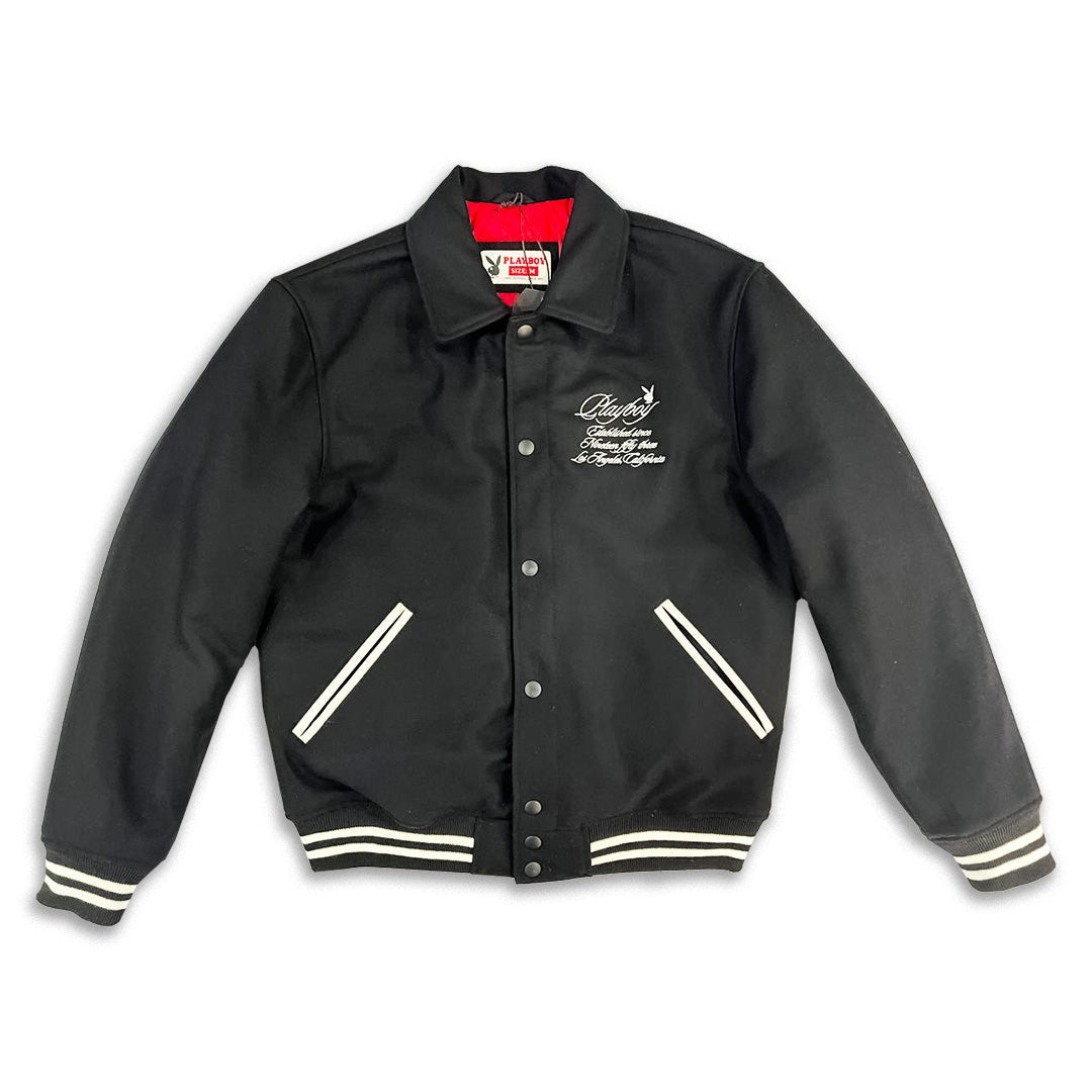 PB EST. LA BLK Varsity Jacket - Playboy
