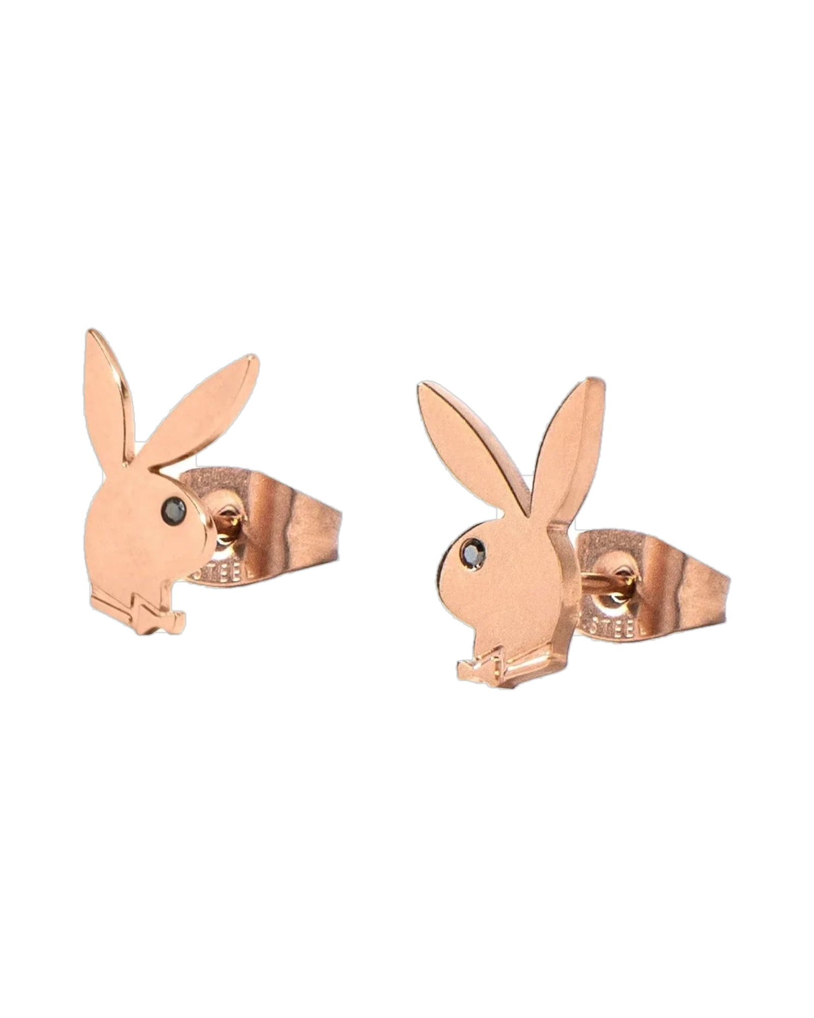 Rabbit Head Stud Earrings Rose Gold