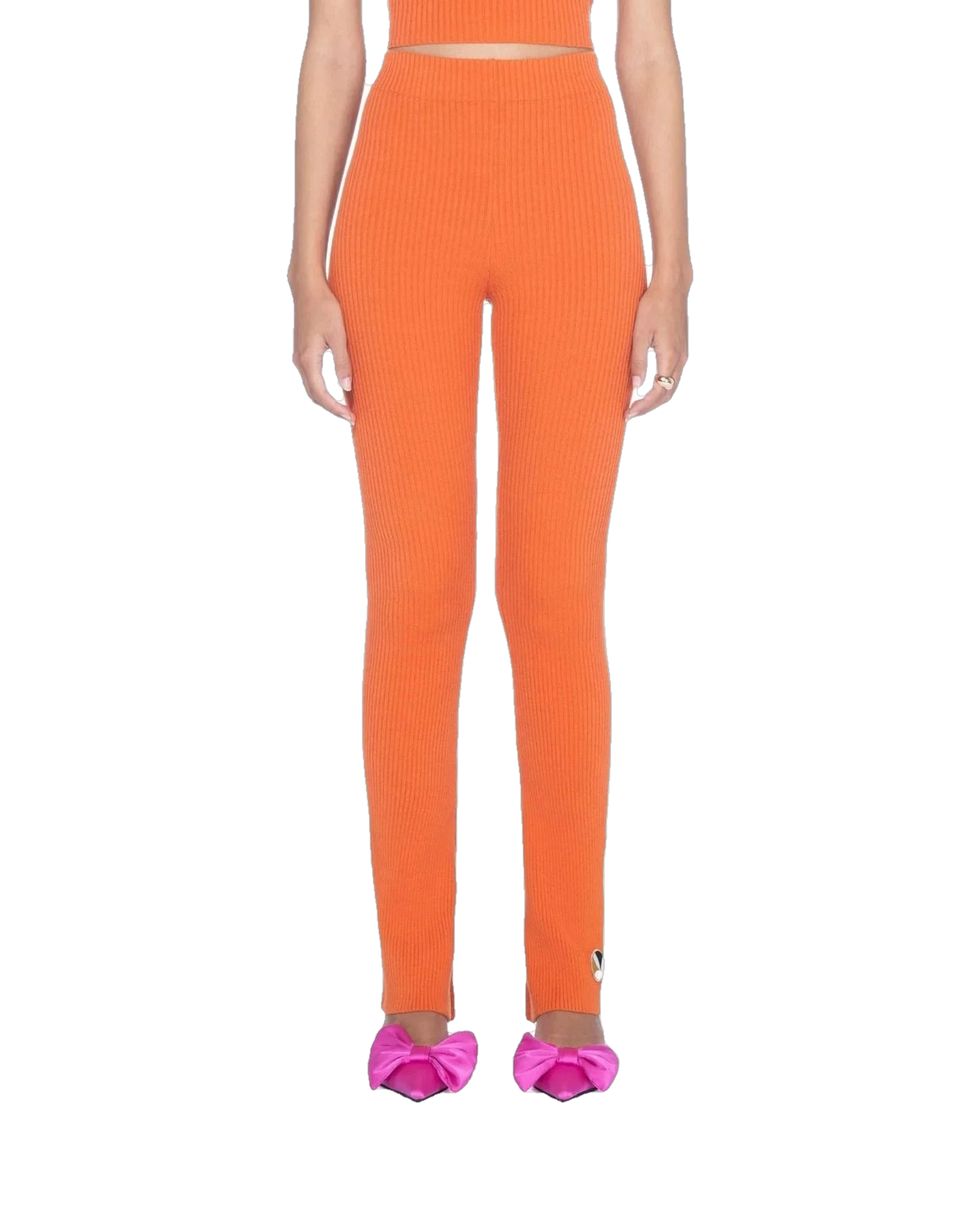 Womens Flared Ribbed Leggings