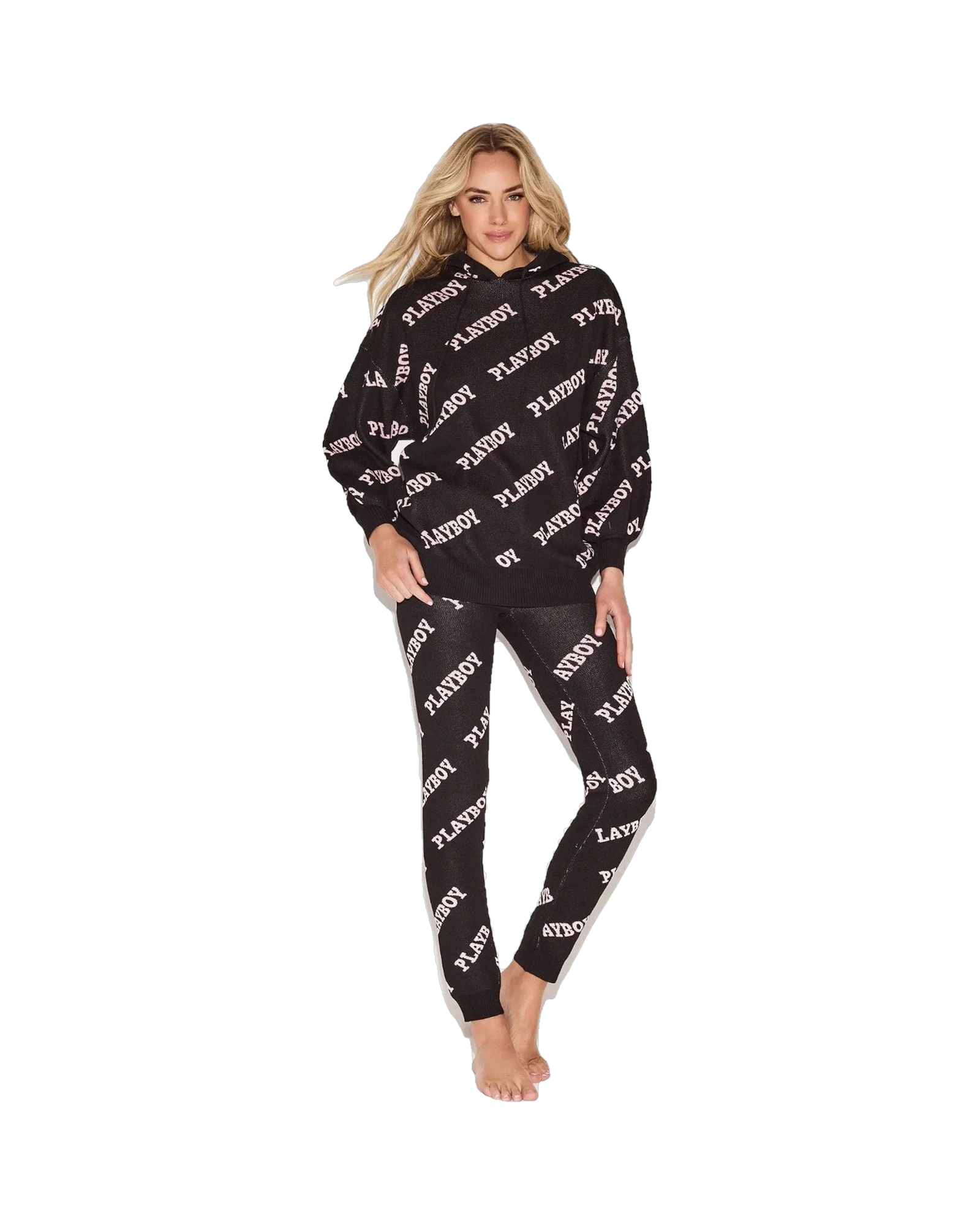 Womens Playboy Masthead Intarsia Knit Leggings