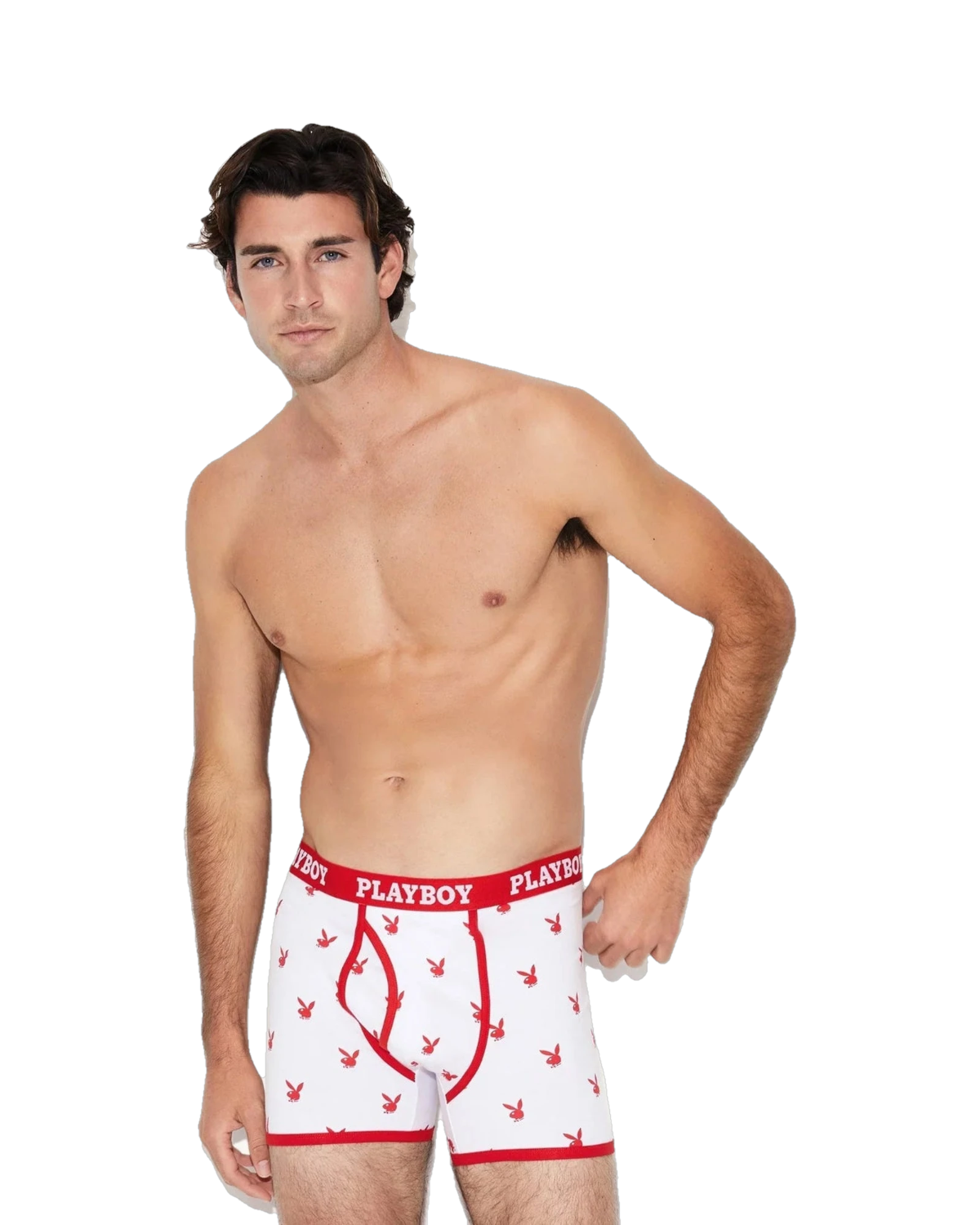 Playboy Boxer Briefs White Red