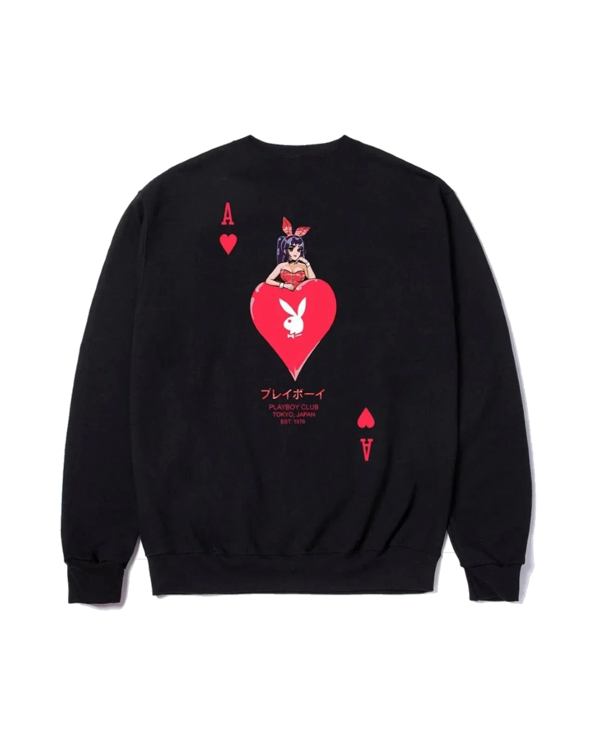 Ace Of Hearts Crewneck Sweatshirt Black