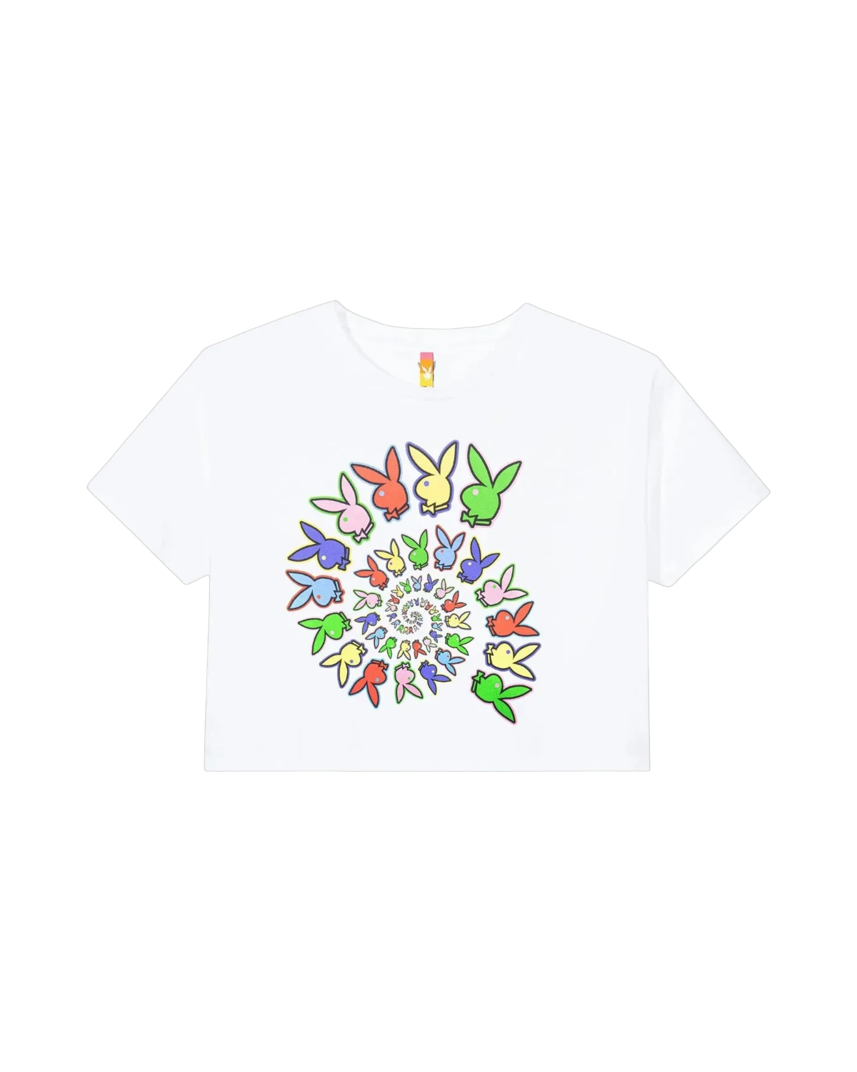 Playboy X Color Bars Spiral Womens Cropped T Shirt