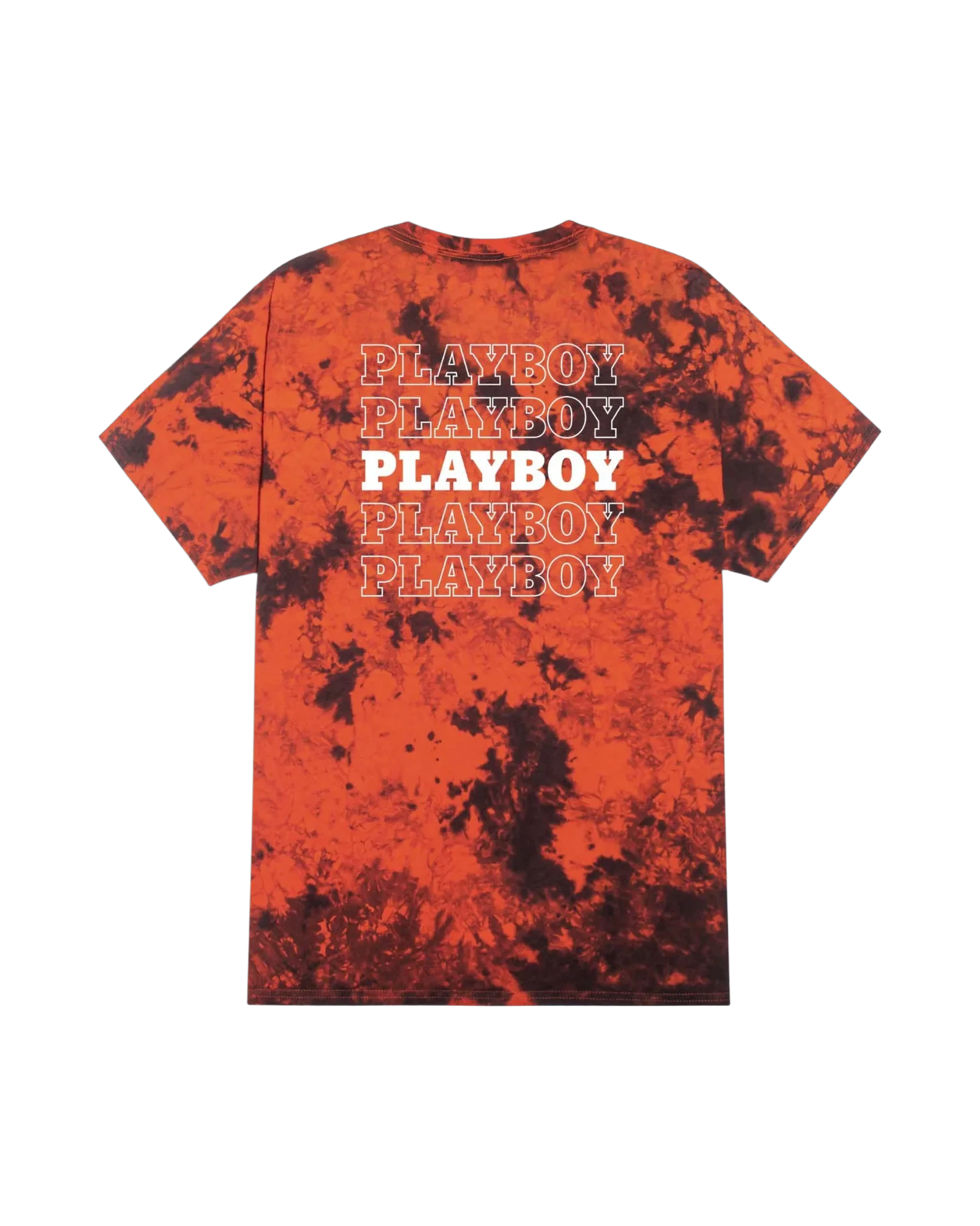 Repeating Masthead Tie Dye T Shirt Orange Black