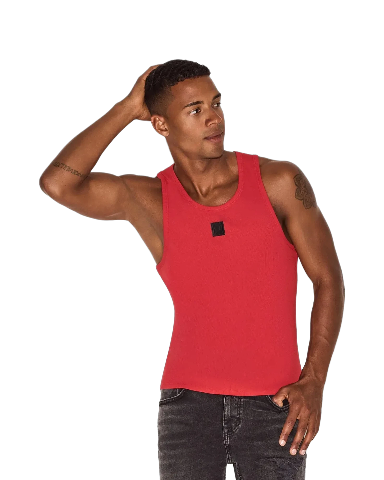 The Mens Essentials Rib Tank Black