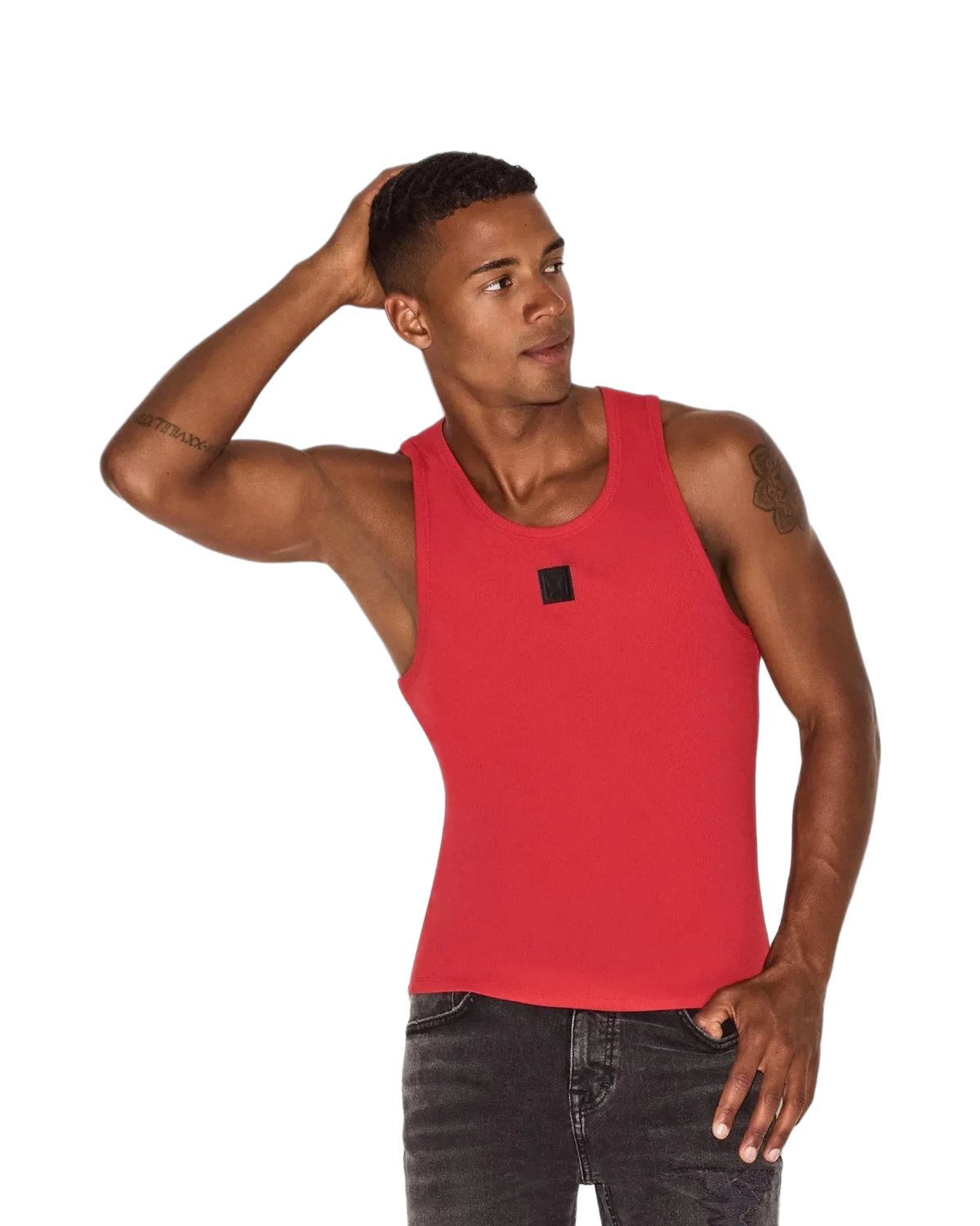 The Mens Essentials Rib Tank Black