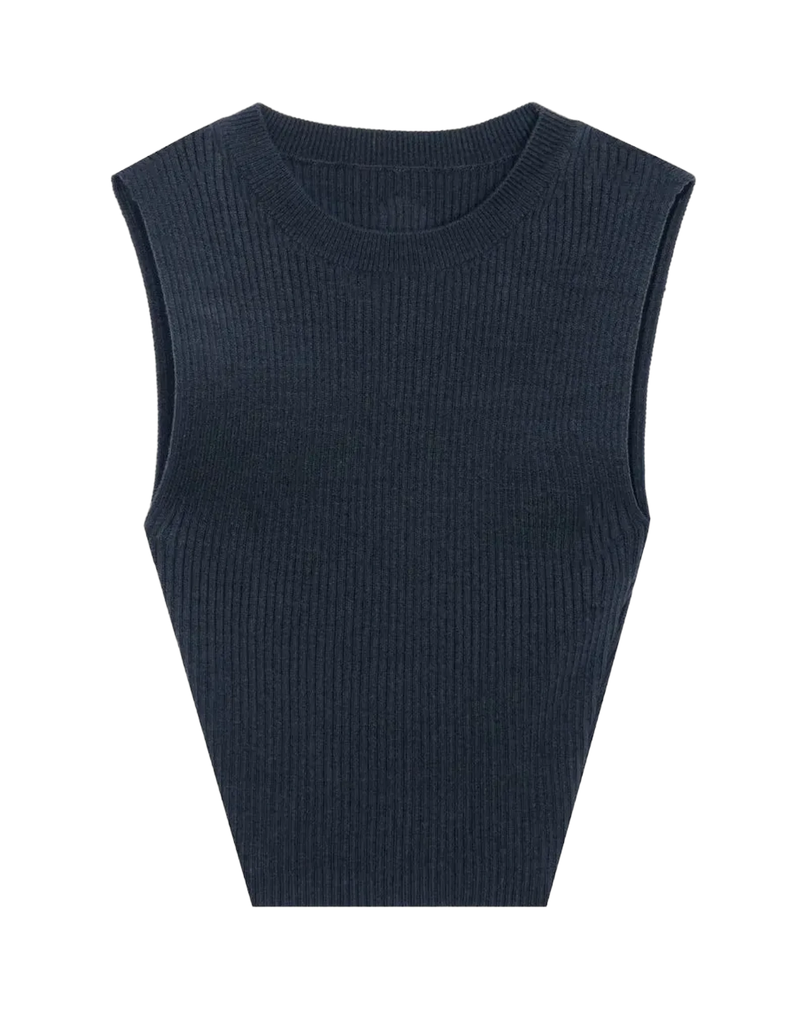 Womens Cropped Ribbed Tank