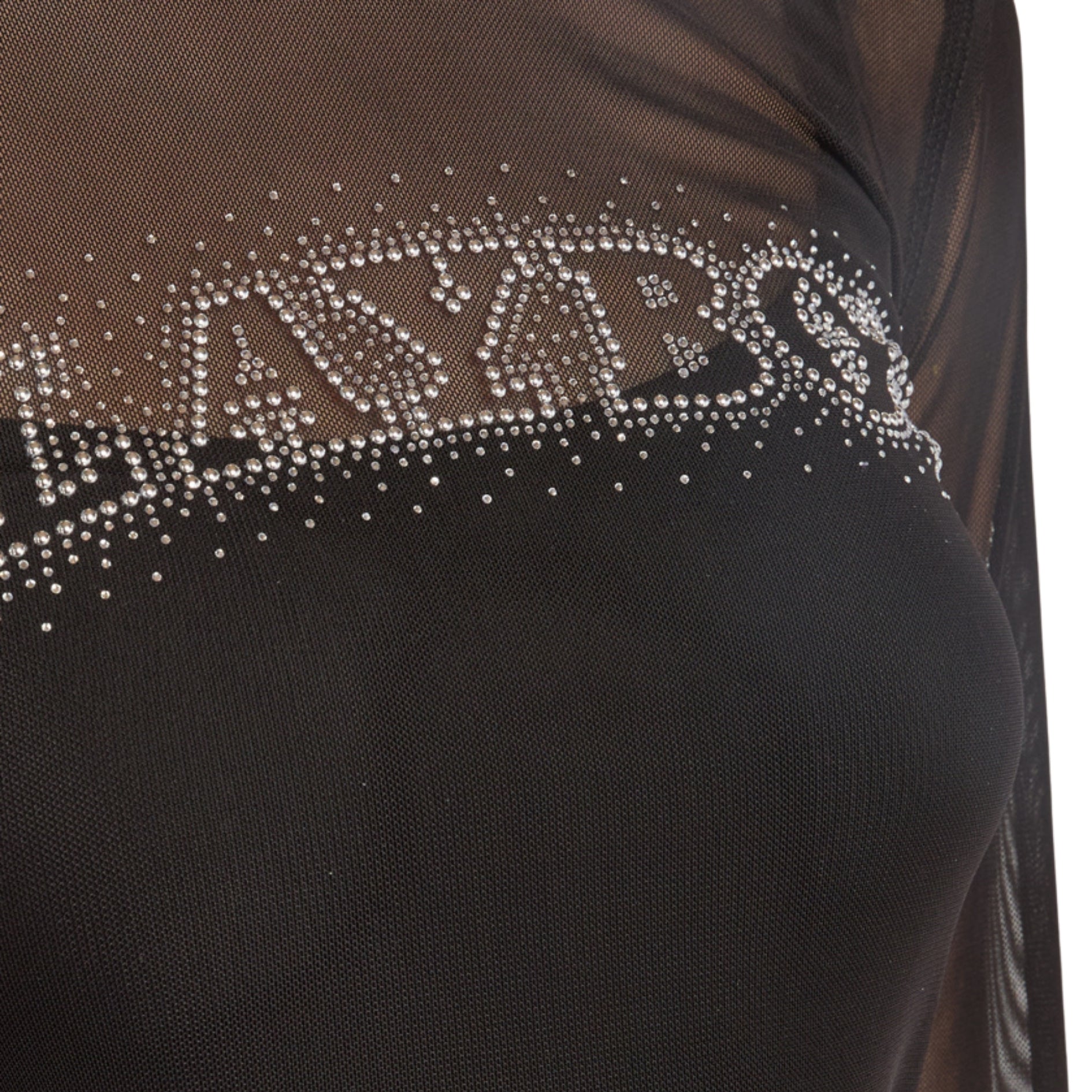 "Playboy" Rhinestone Mesh Long Sleeve Top - Playboy