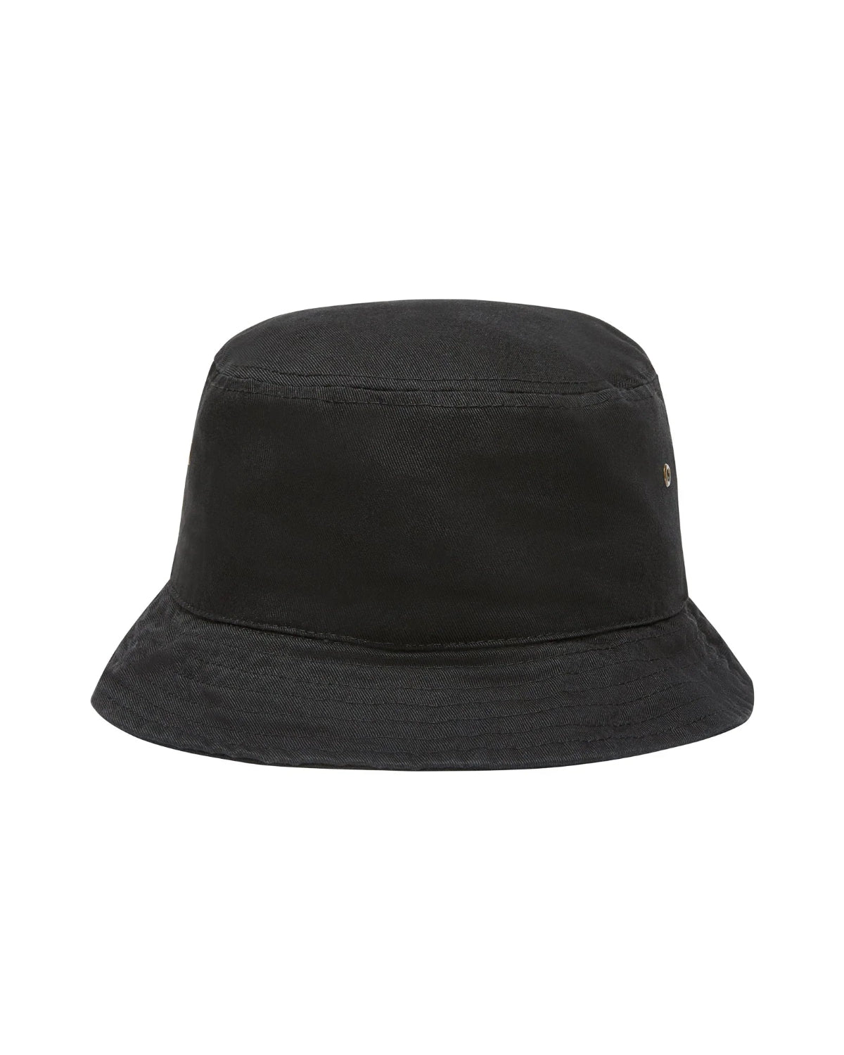 Black bucket hat with minimalist design, unisex streetwear fashion accessory