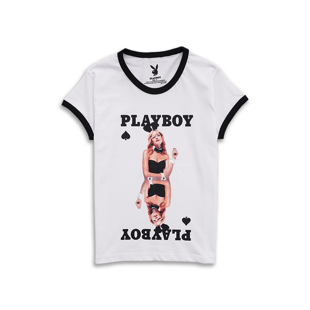 Queen of Spades Ringer Tee - Playboy