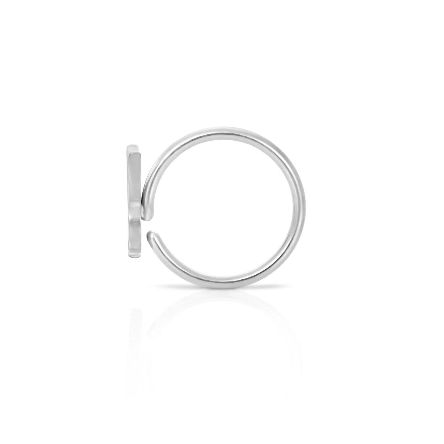 Silver rabbit head nose ring accessory on white background