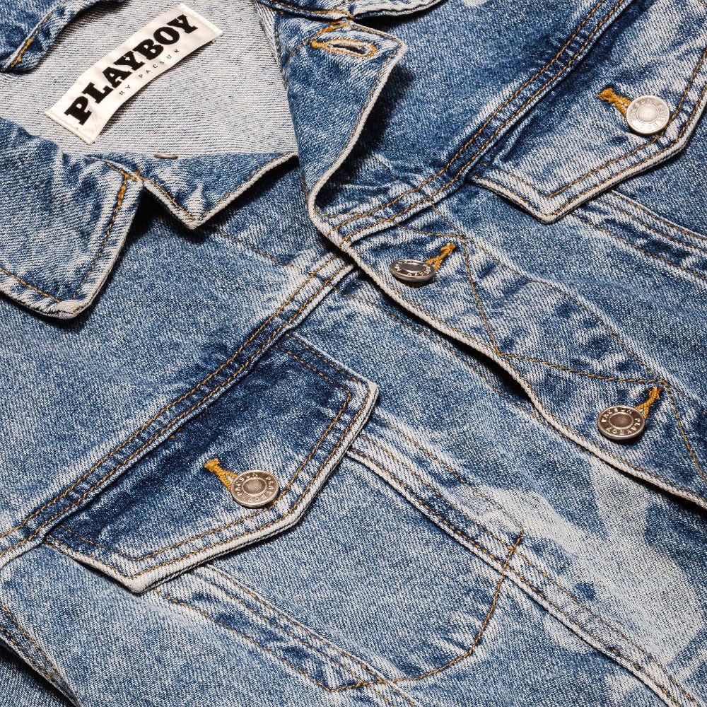 Repeating Logo Denim Jacket - Playboy