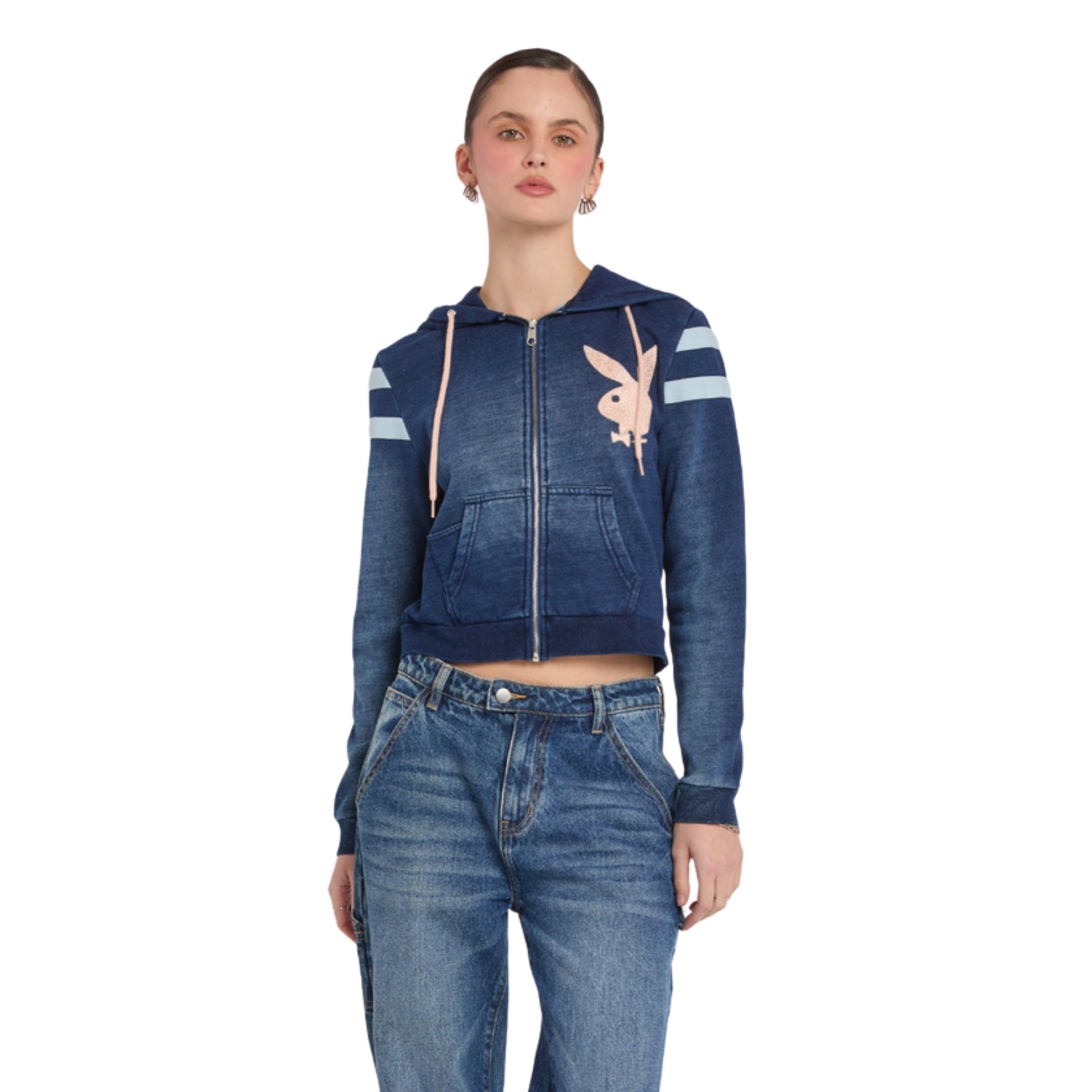 Varsity Stripe Zip - Up Hoodie - Playboy