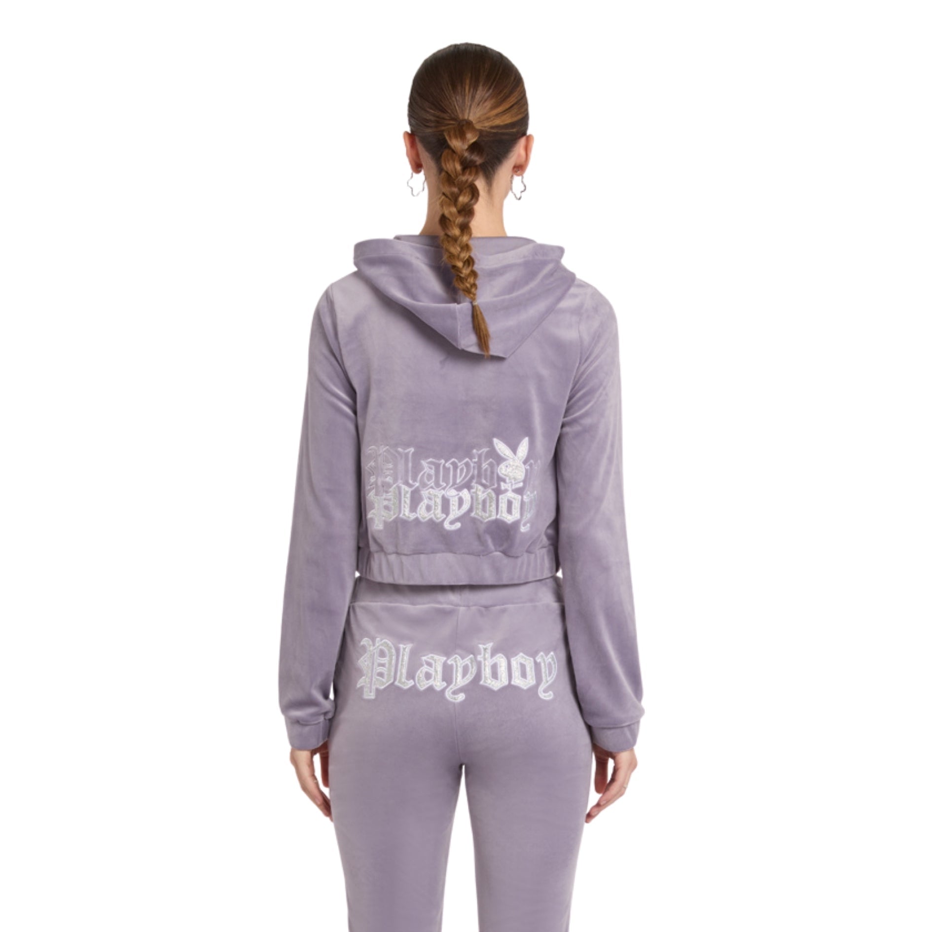 Velour Appliqué Ruched Jacket. - Playboy
