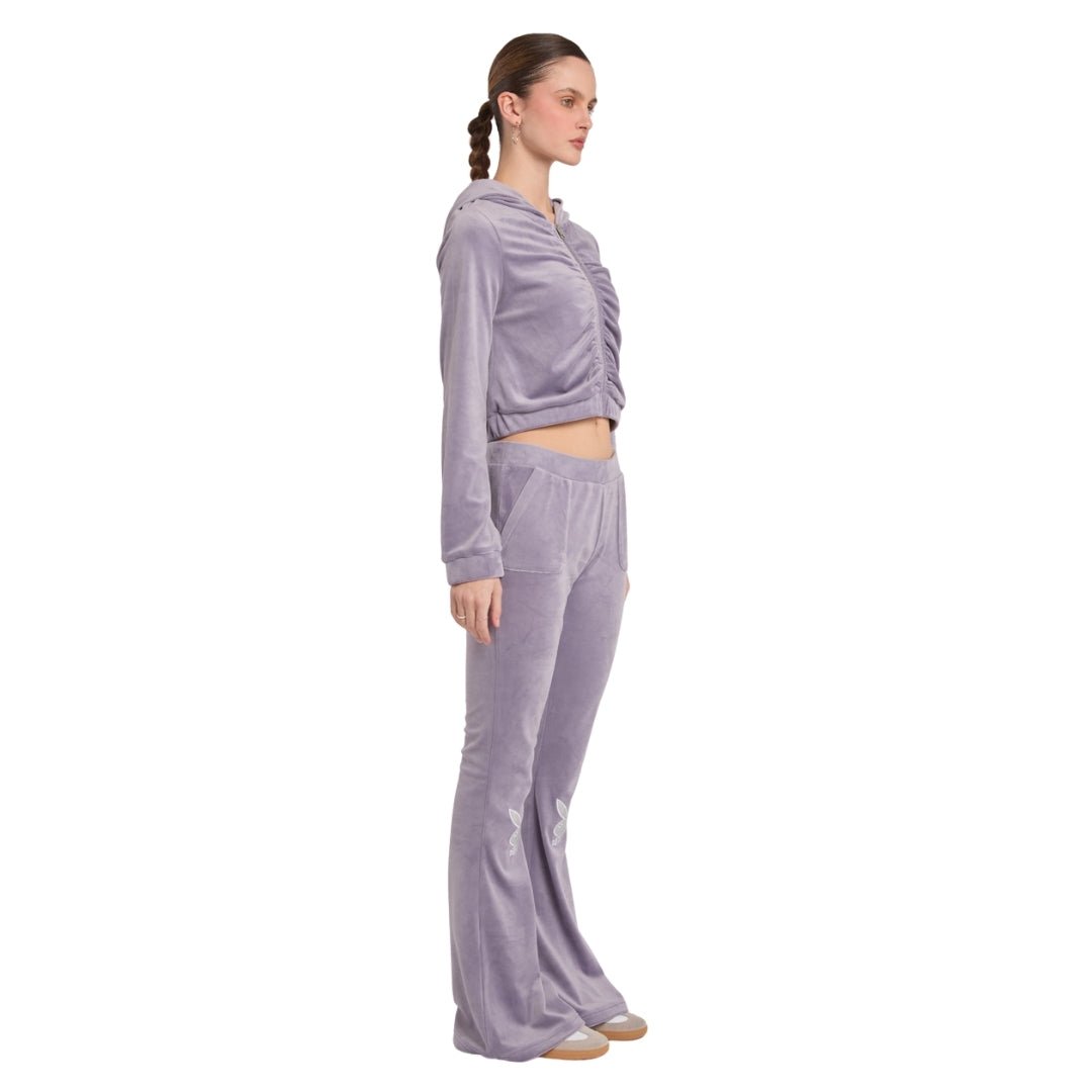 Velour Appliqué Ruched Jacket. - Playboy