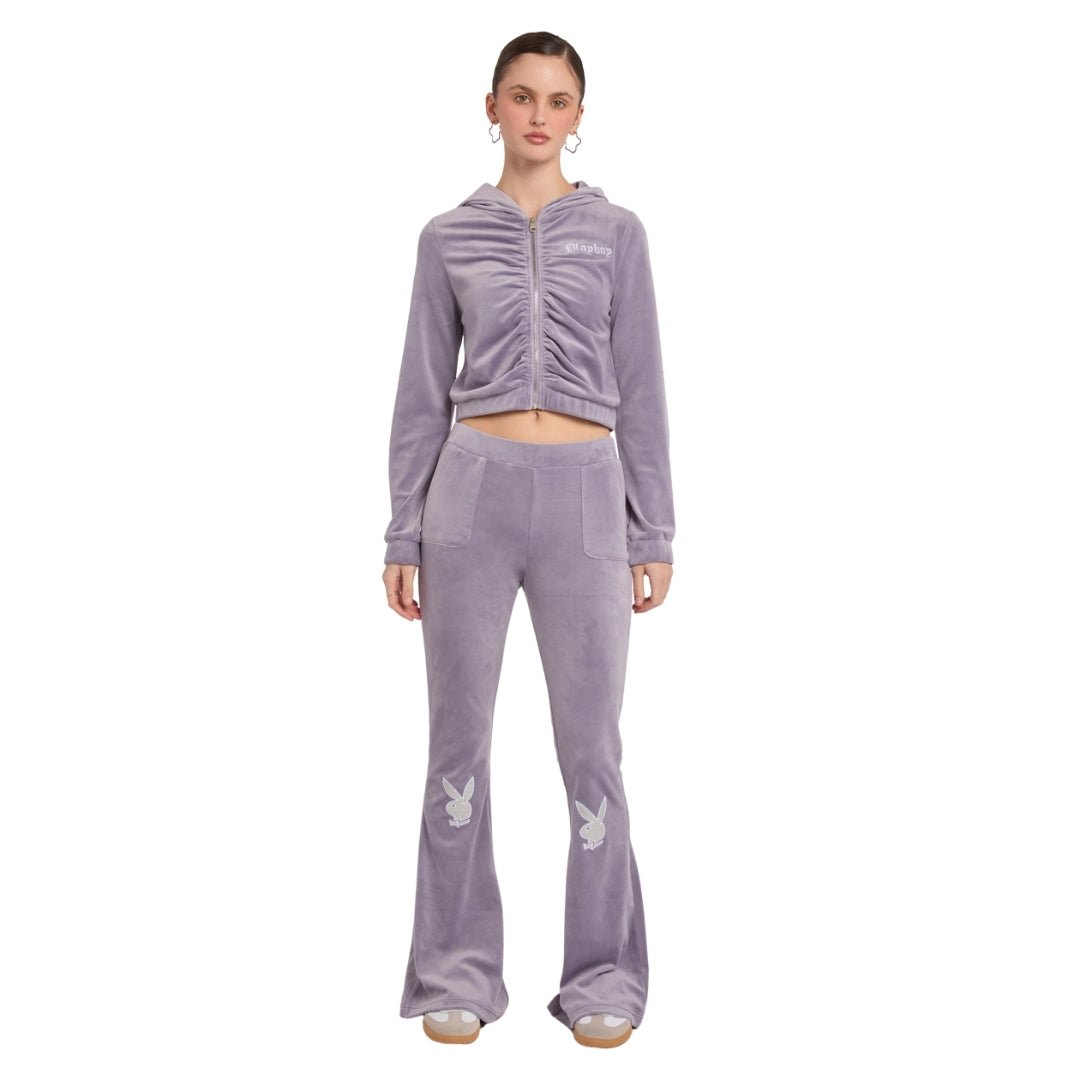Velour Appliqué Ruched Jacket. - Playboy