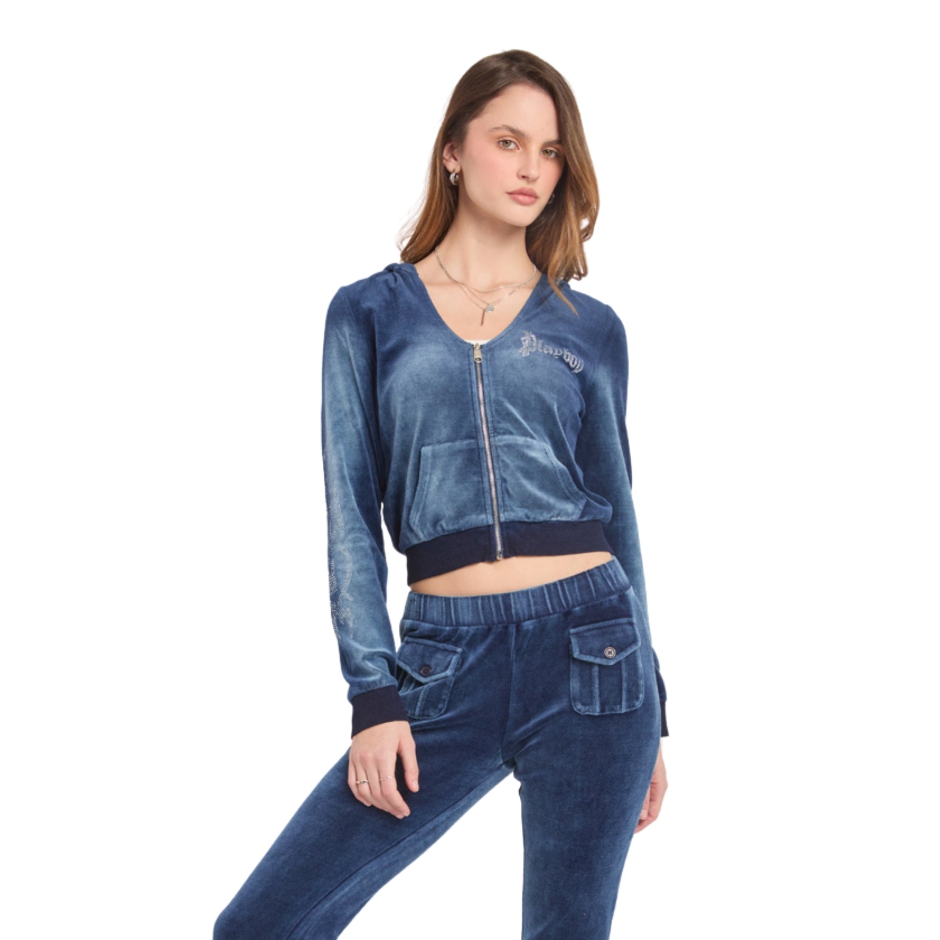 Velour Tattoo Rhinestone Jacket - Playboy