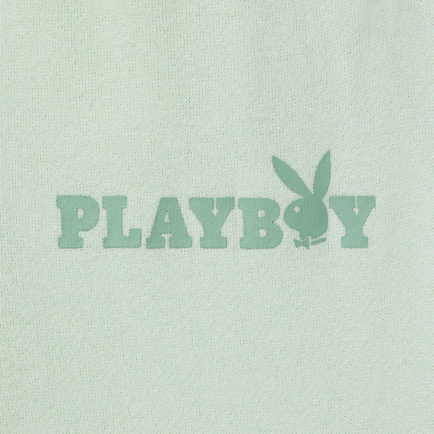 Light green fabric with PLAYBOY text and bunny logo graphic in matching green color.