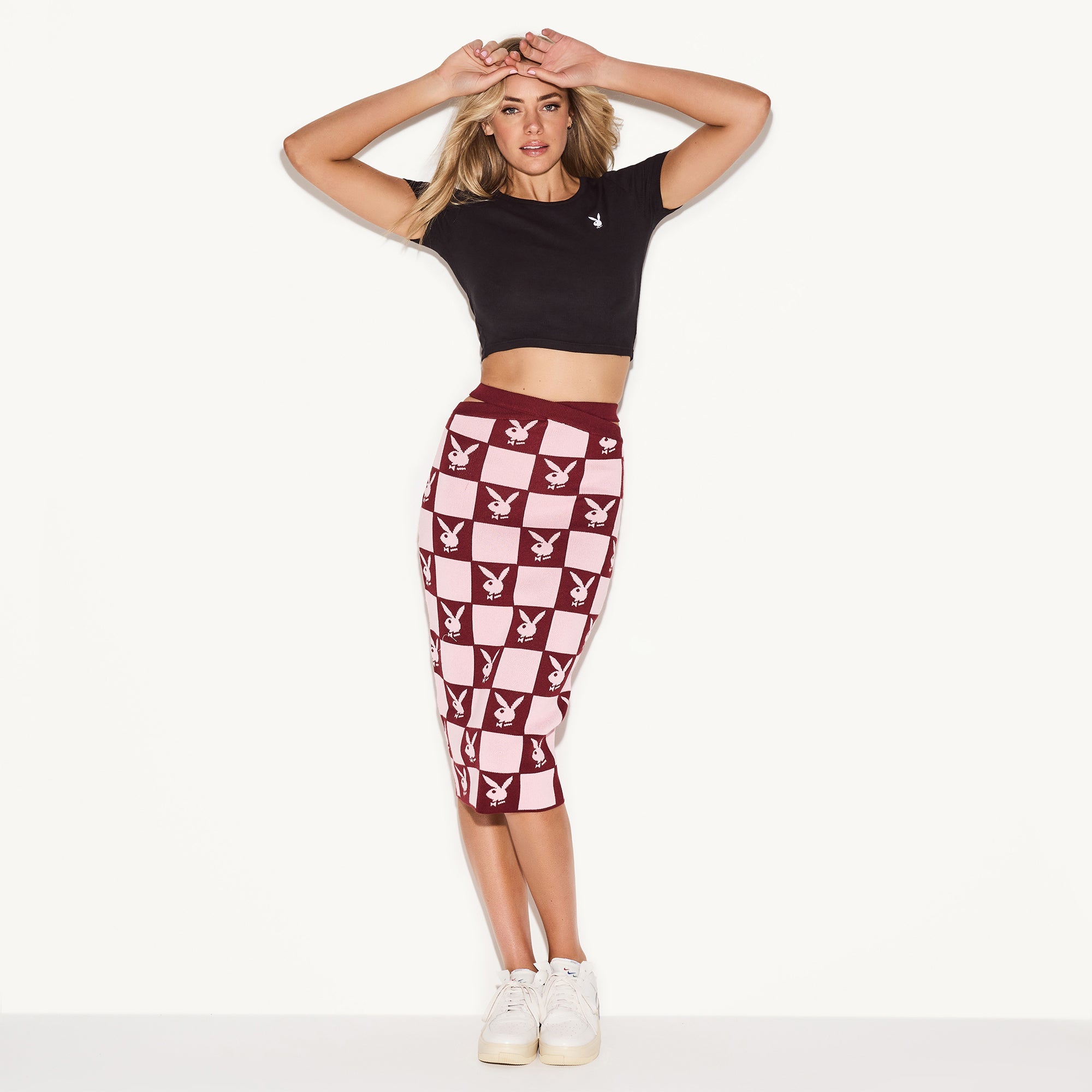 Women's Checkerboard Midaxi Skirt