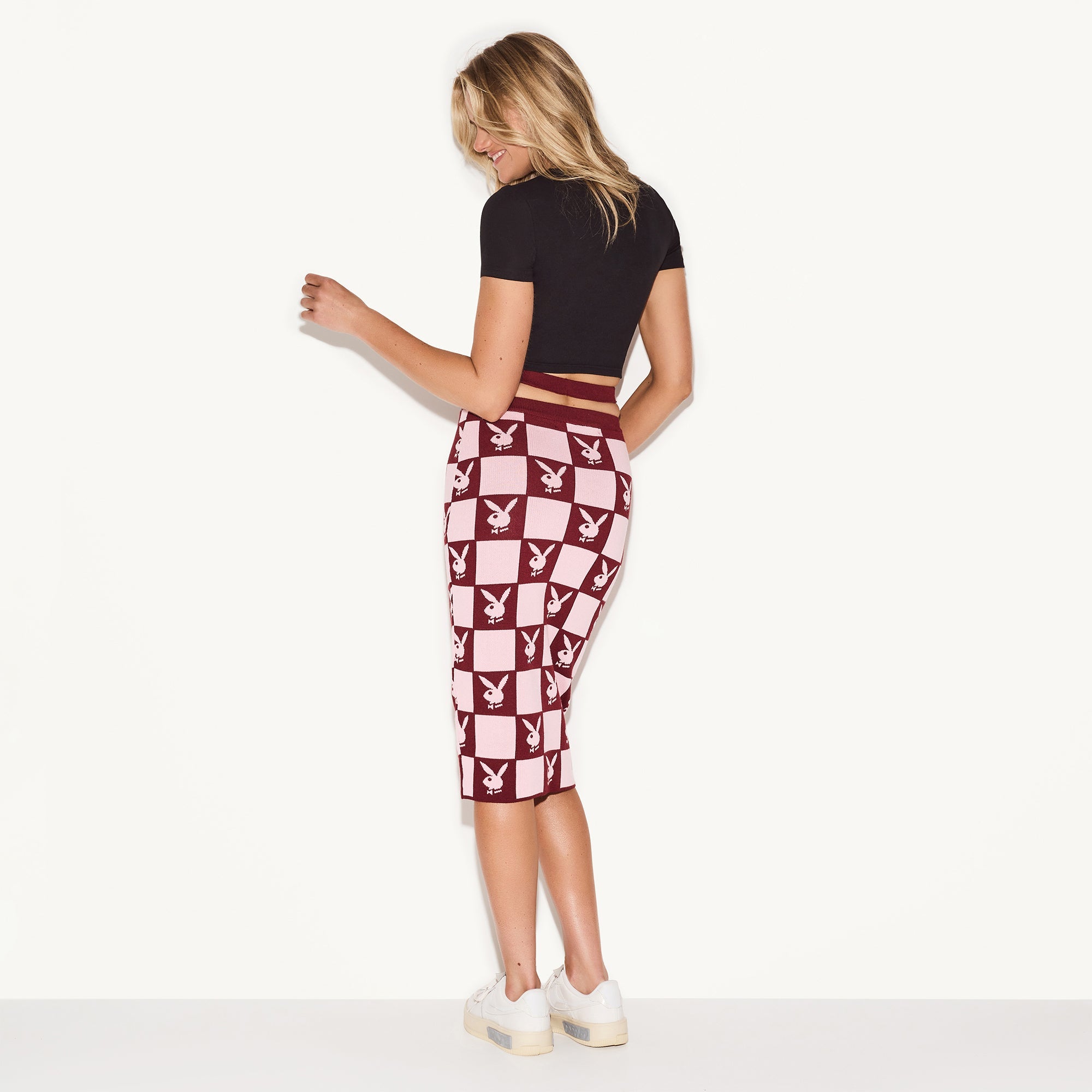 Women's Checkerboard Midaxi Skirt
