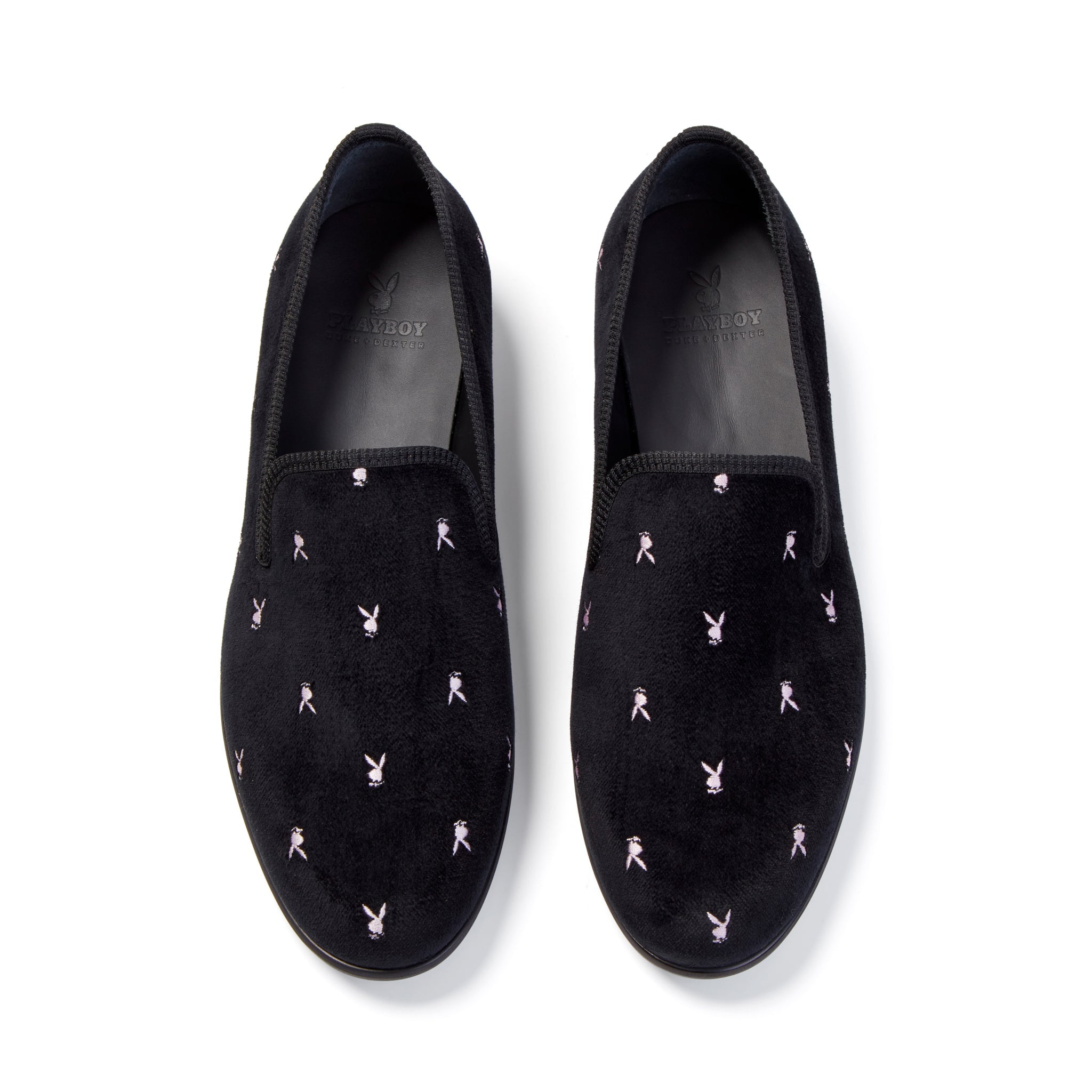 Duke + Dexter Velvet Mini Rabbit Head Loafers