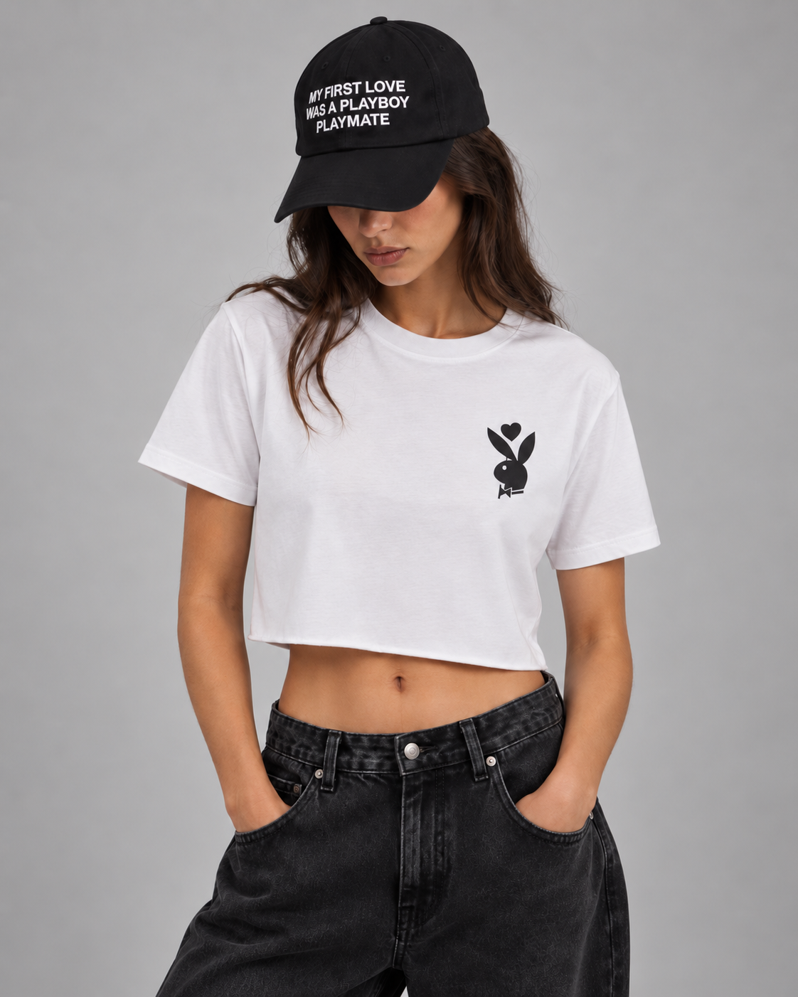 Playboy x Audien Heart Bunny Cropped Tee