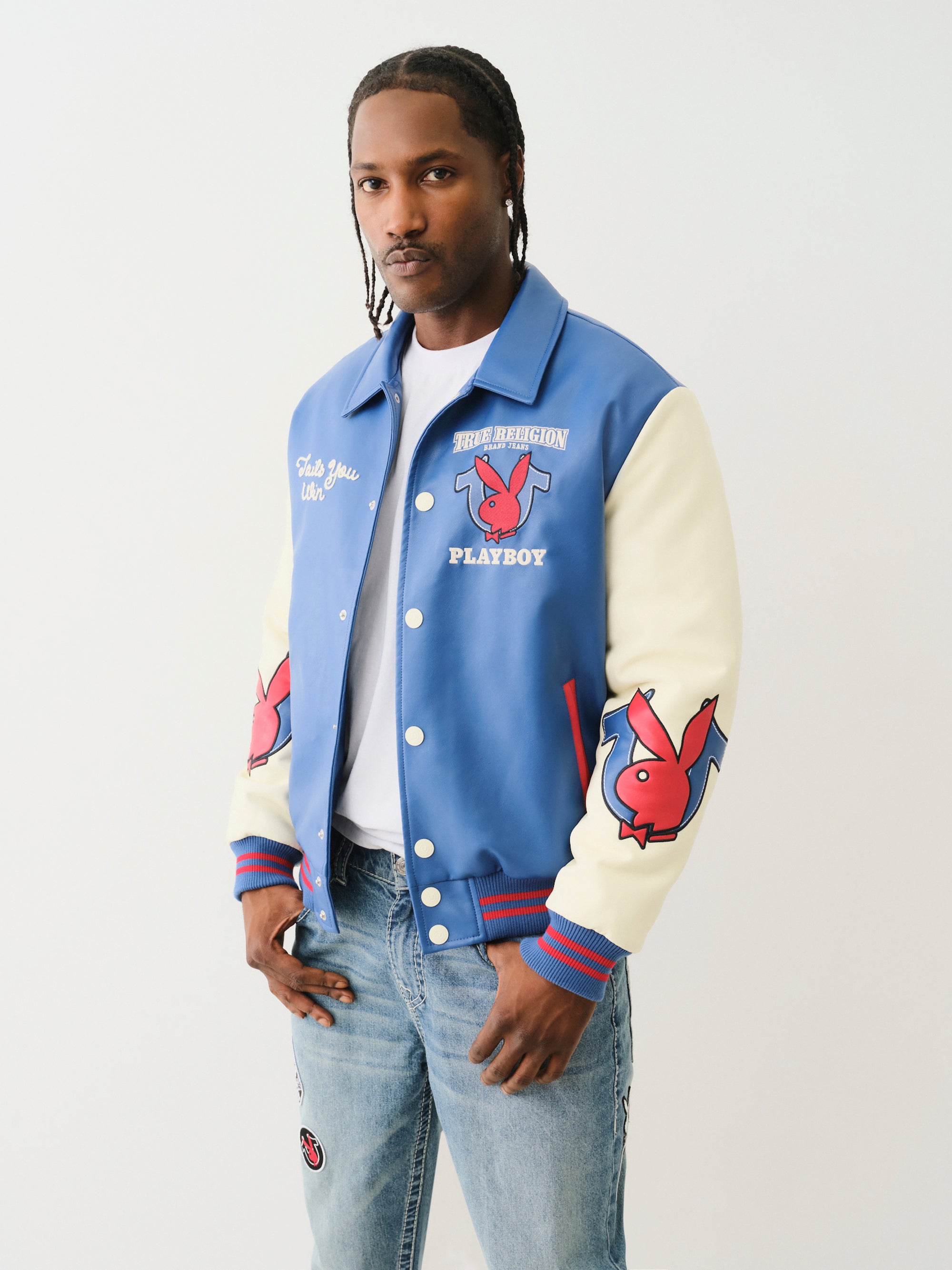 Playboy X True Religion Bomber Varsity Jacket