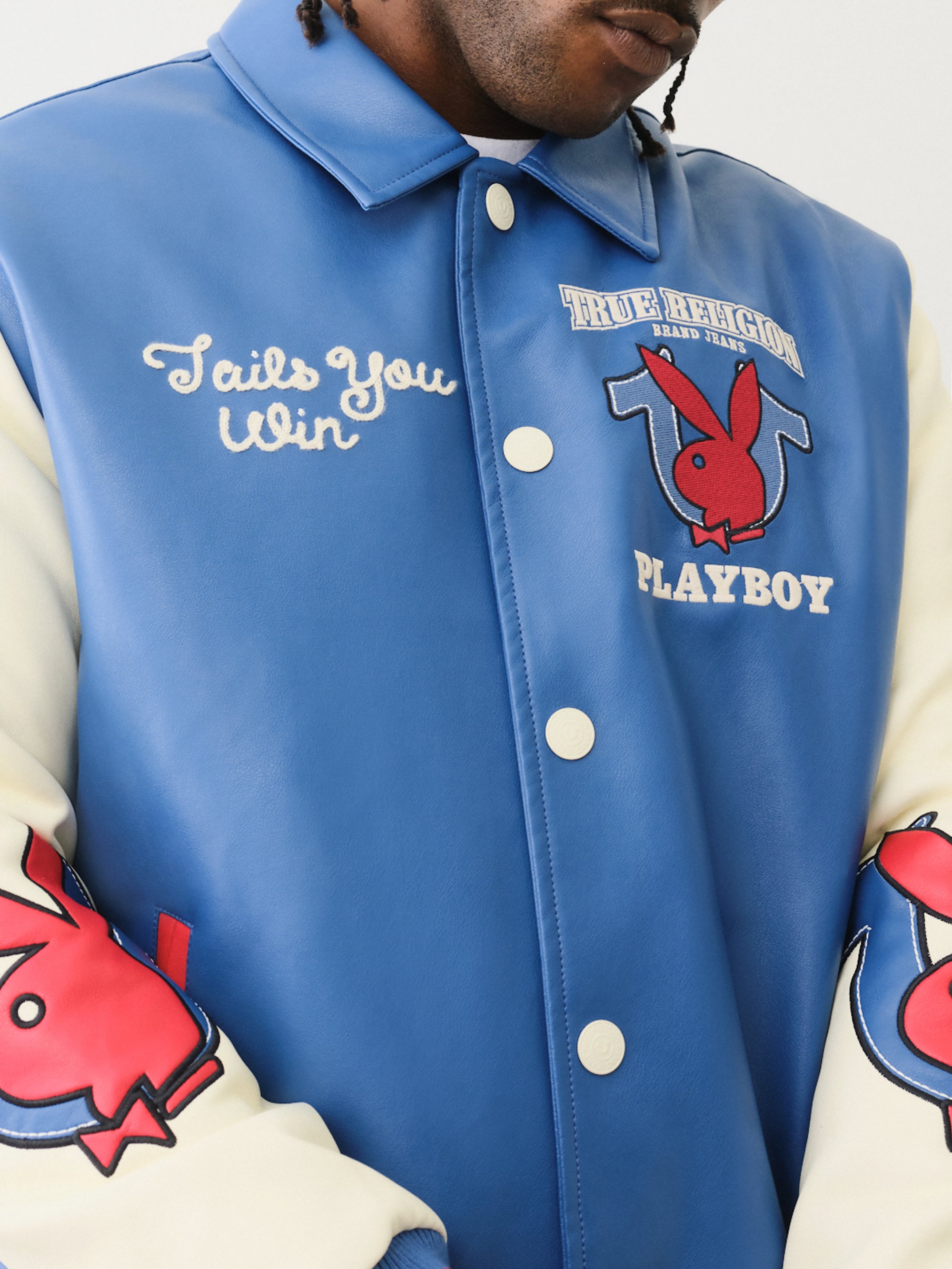 Playboy X True Religion Bomber Varsity Jacket