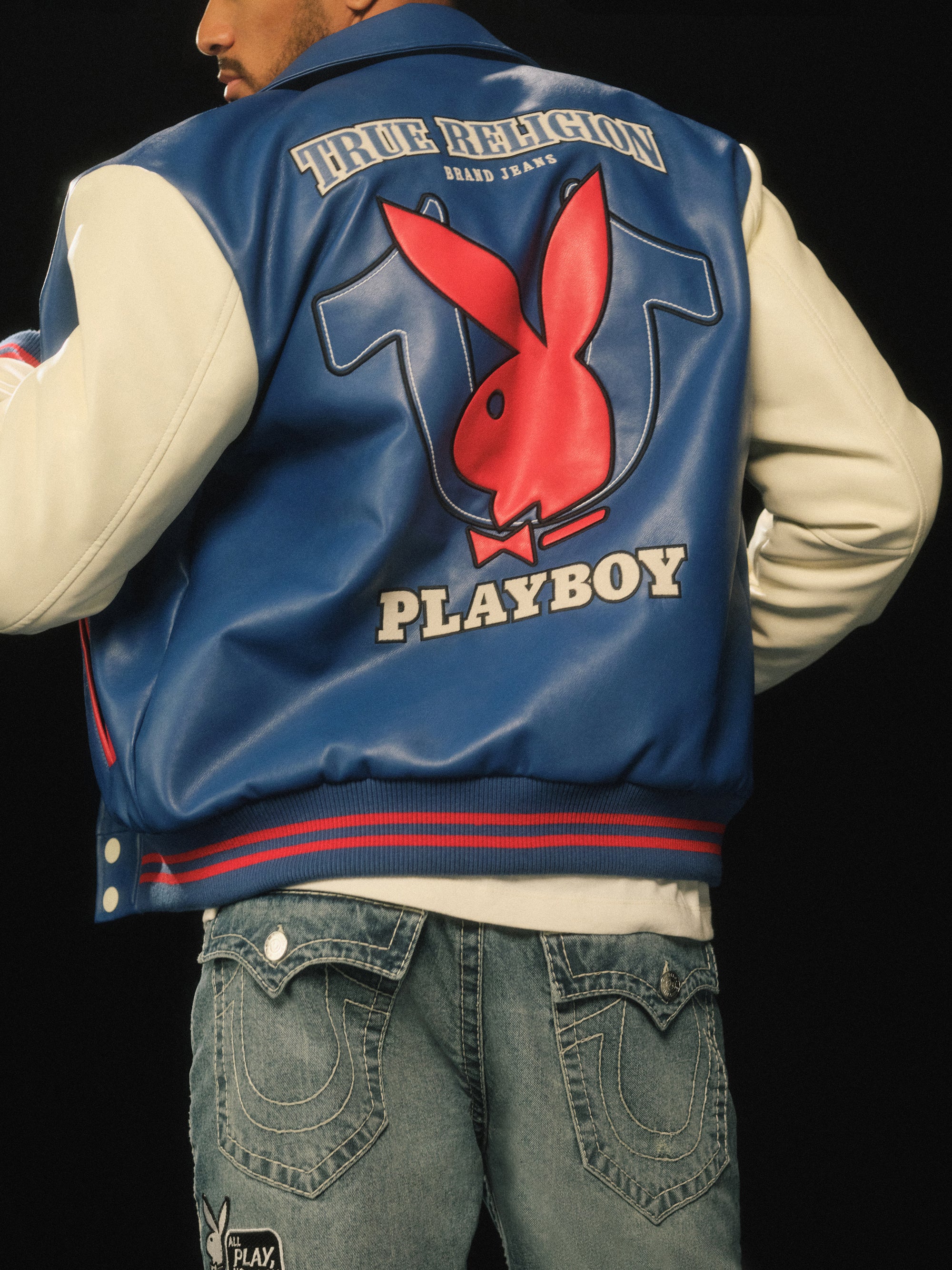 Playboy X True Religion Bomber Varsity Jacket