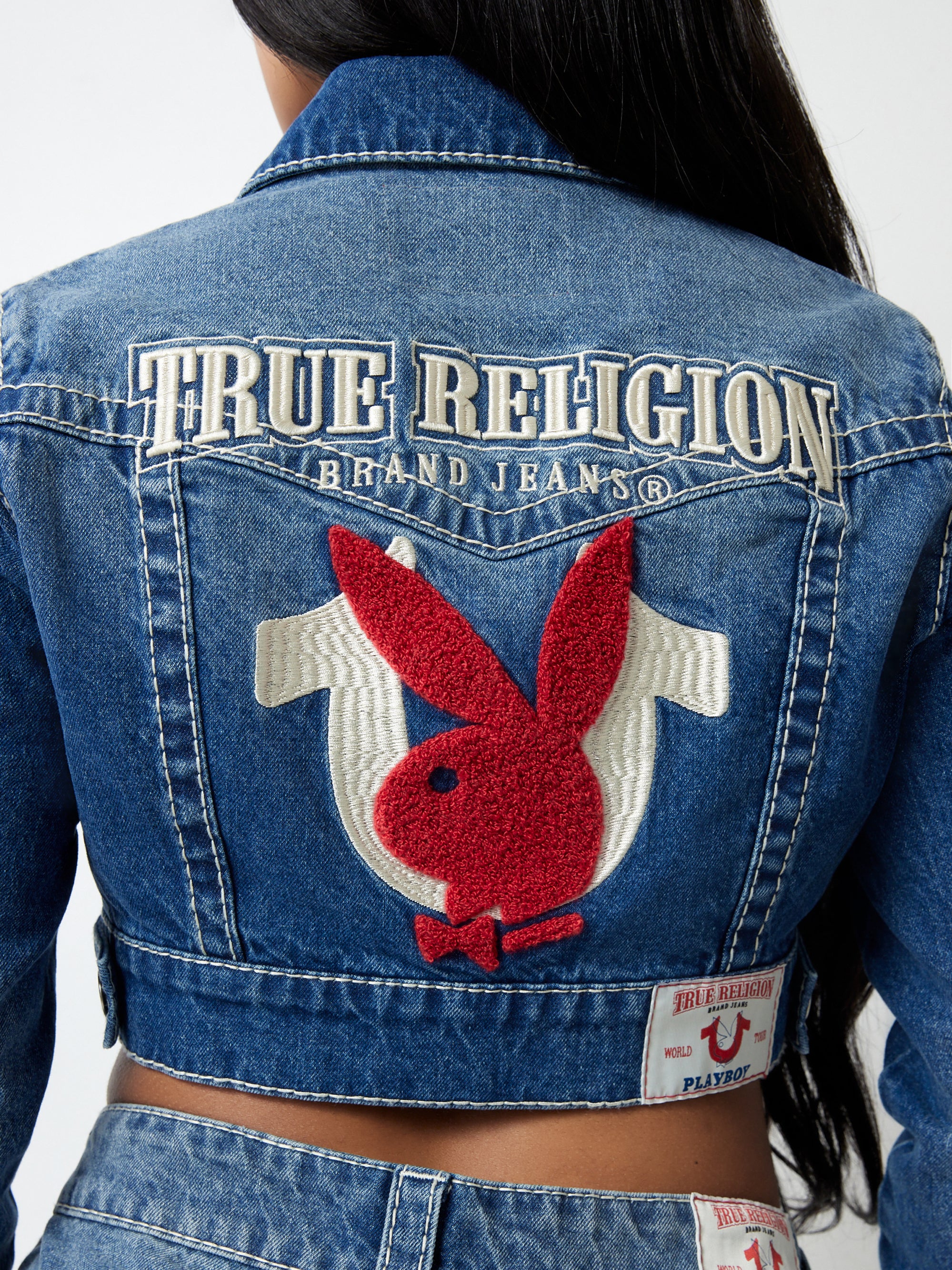 Playboy X True Religion Cropped Denim Jacket