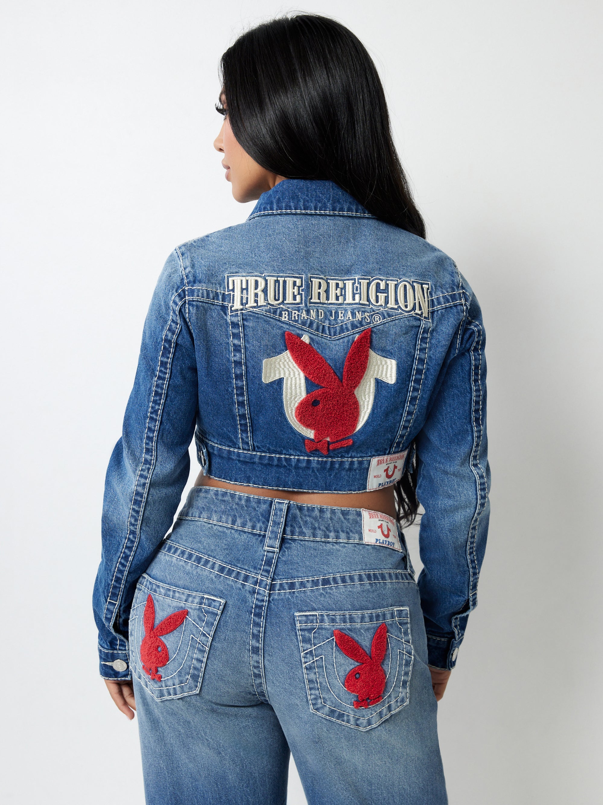 Playboy X True Religion Cropped Denim Jacket