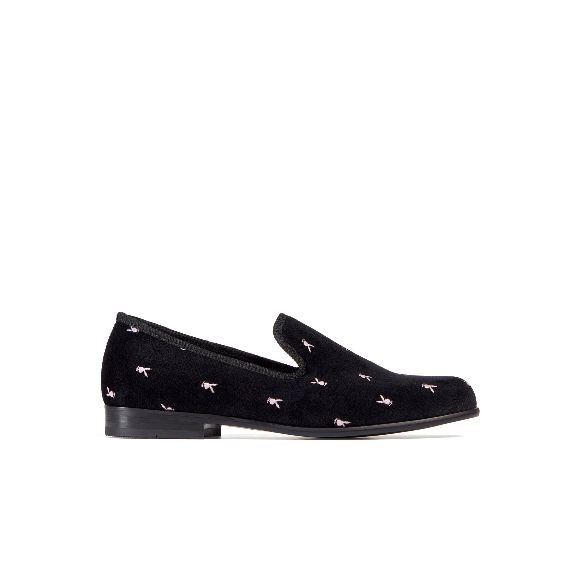 Duke + Dexter Velvet Mini Rabbit Head Loafers