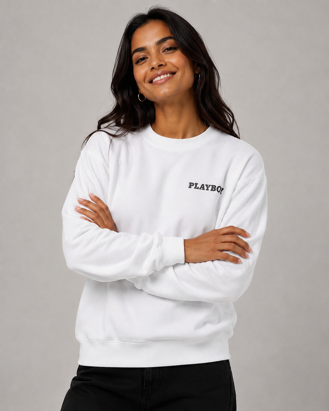 Playboy x Peaches Script Crewneck Sweatshirt