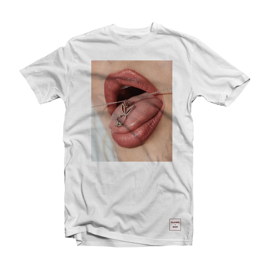 Playboy by RYOT White Mouth Tee