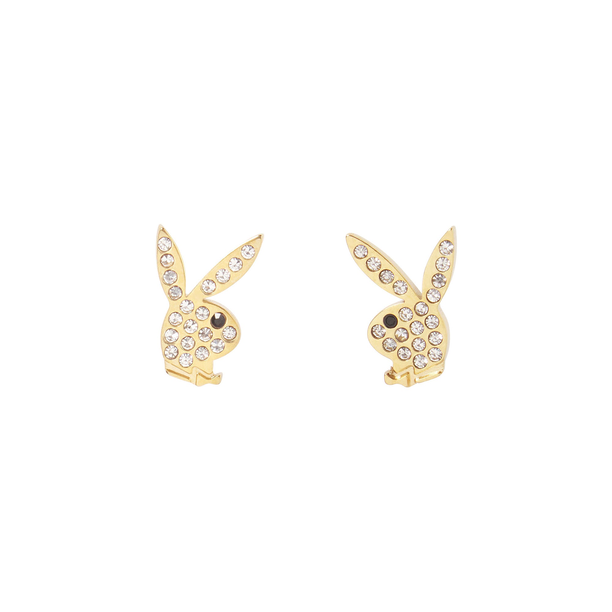 Rabbit Head Pave Stud Earrings
