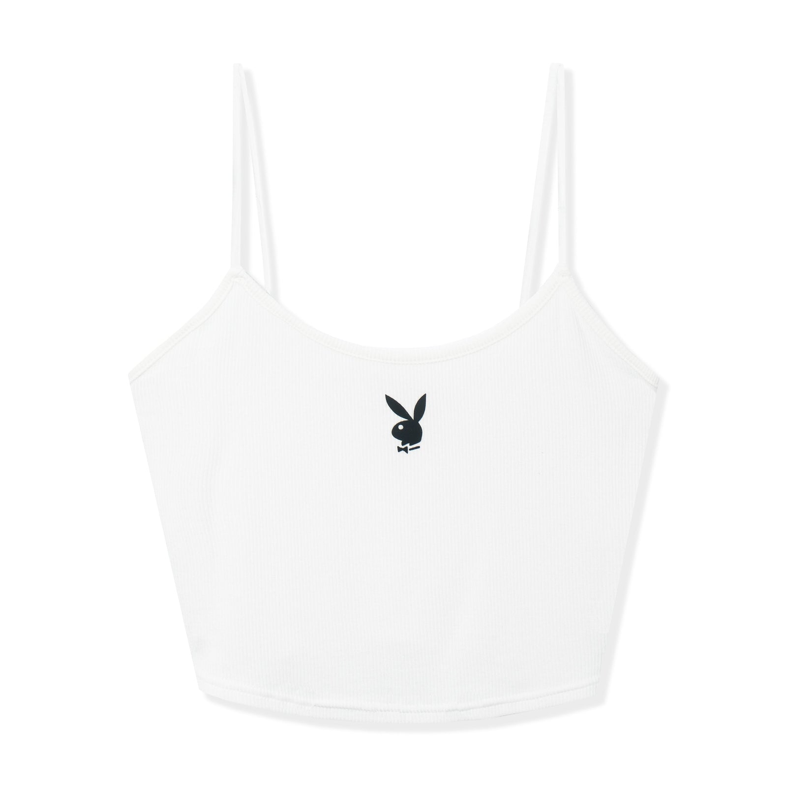 Women's White Cami Tank Top: Chic Cropped Design by Playboy