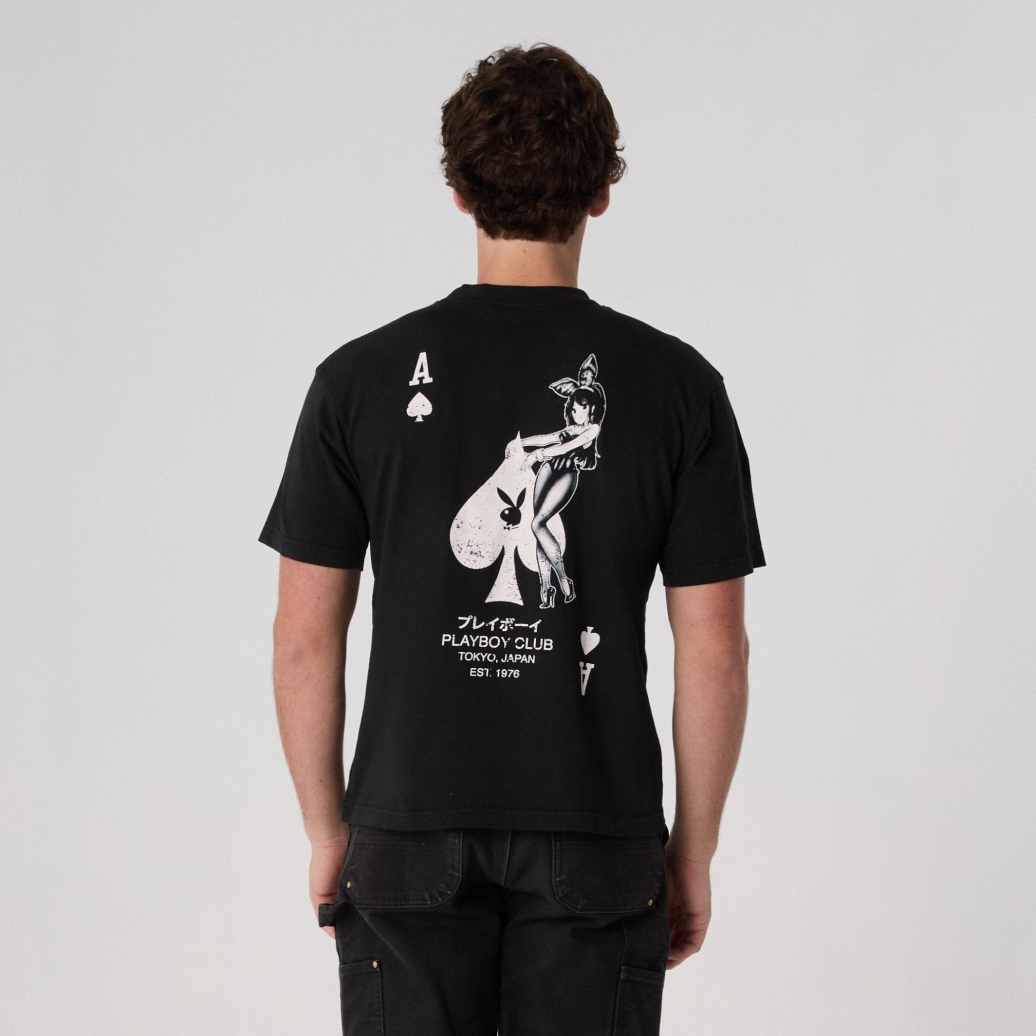 Ace Of Spades Distressed Boxy Tee - Playboy