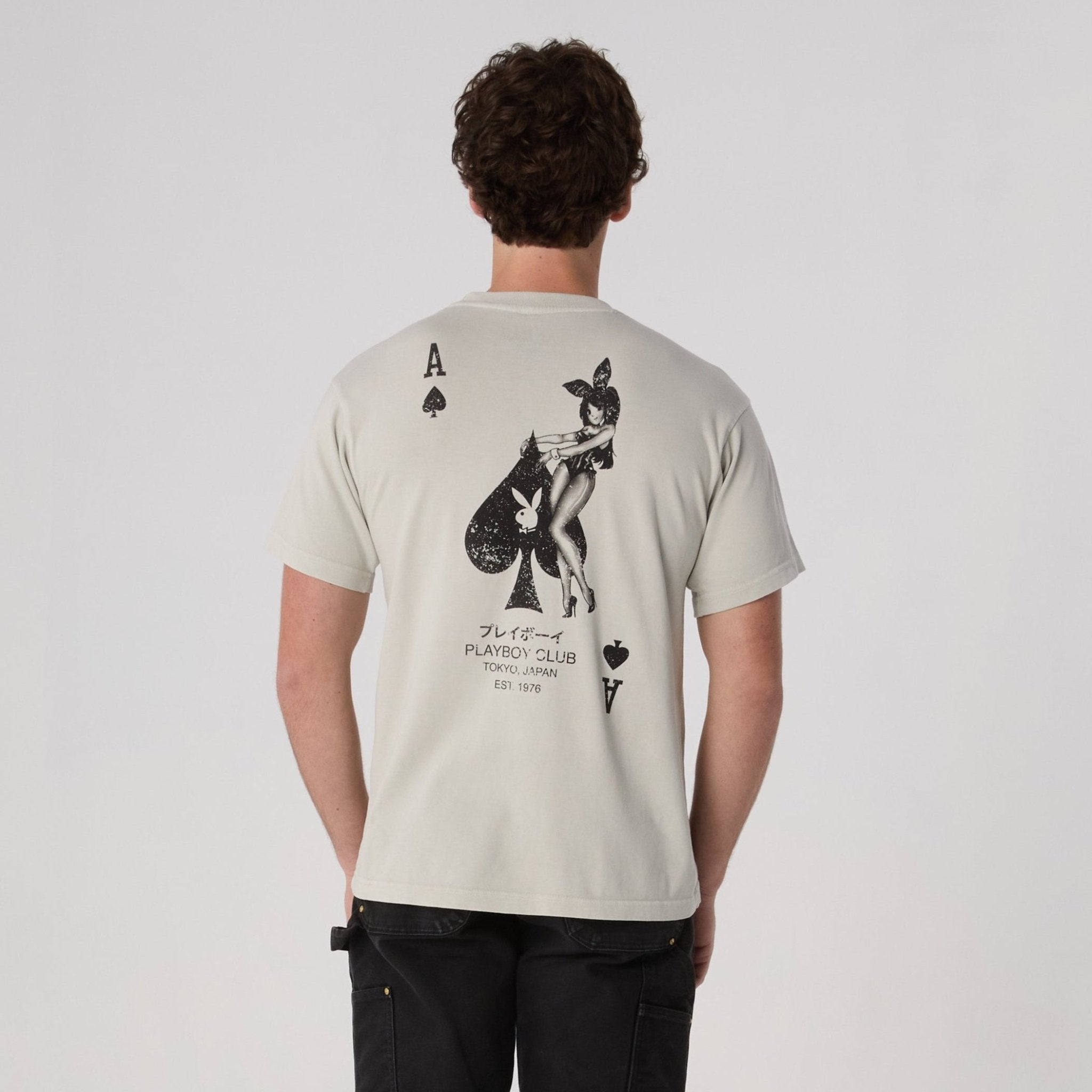 Ace Of Spades Distressed Boxy Tee - Playboy